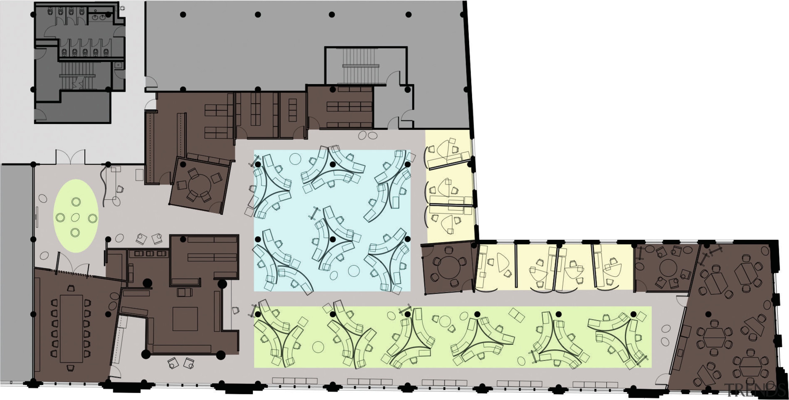 A view of the layout plan for the architecture, area, design, diagram, floor plan, font, home, plan, product design, text, white, gray