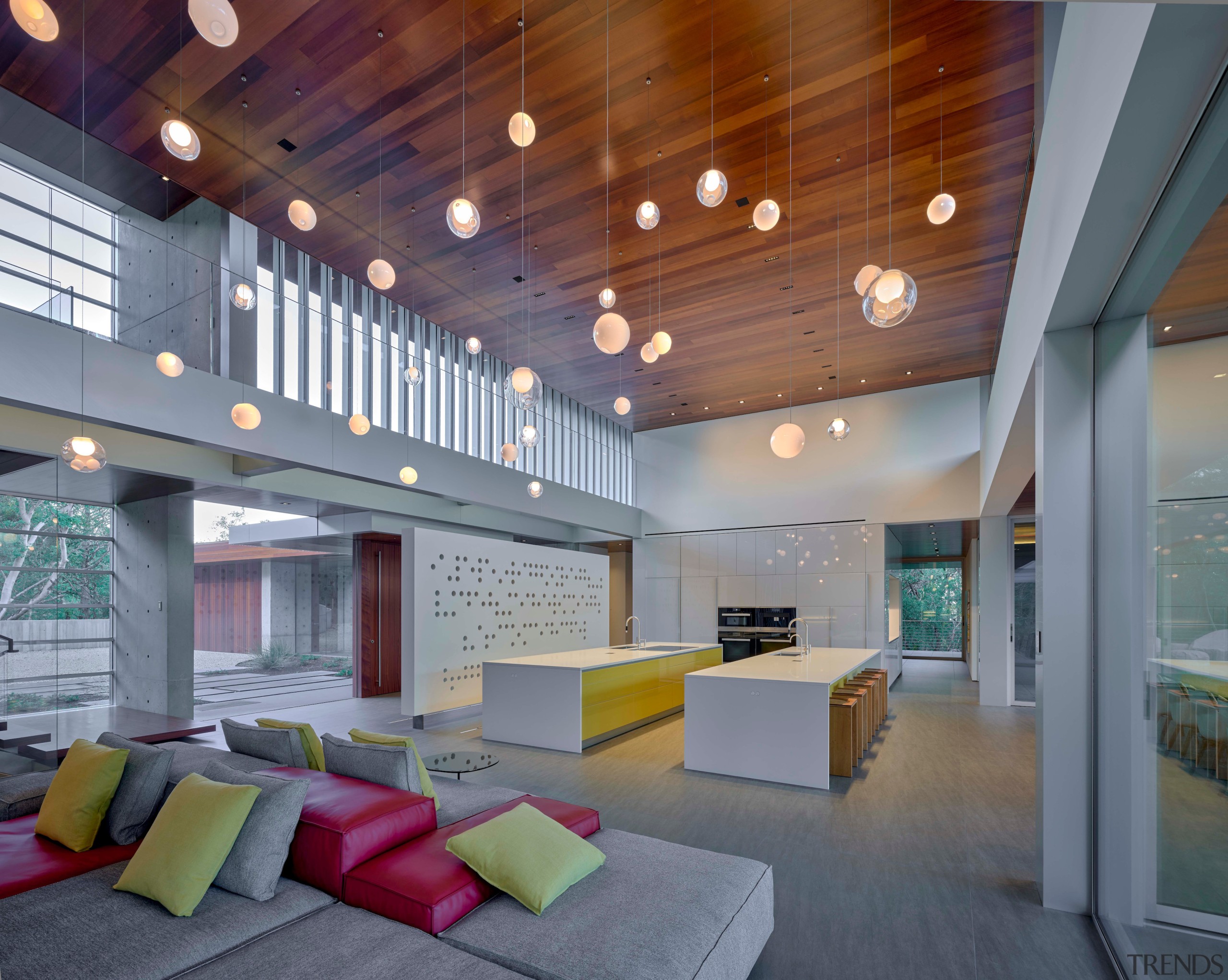 Featuring concrete, glass, stainless steel and Western Cedar, 