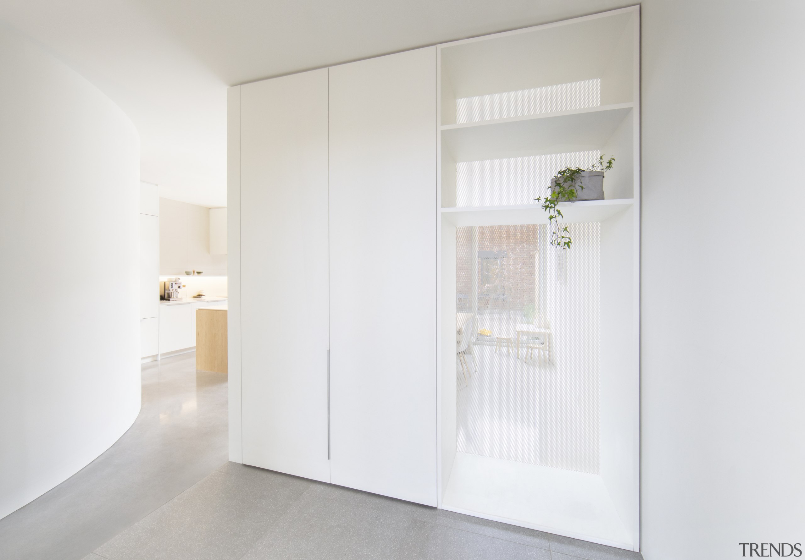 The translucent closet block unabashedly allows inventory of 