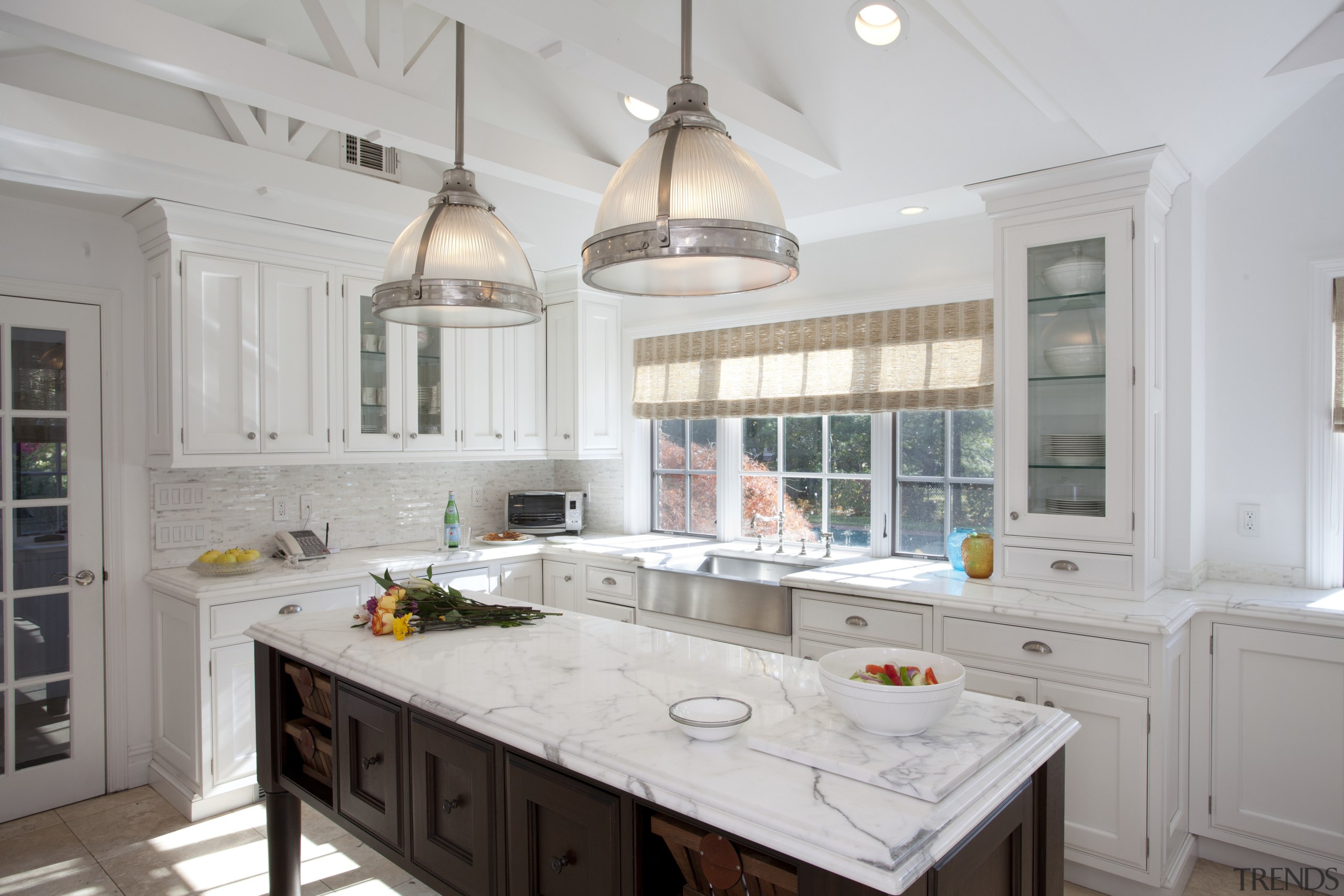 This kitchen was designed by Luis Viteri, it cabinetry, ceiling, countertop, cuisine classique, home, interior design, kitchen, room, window, gray