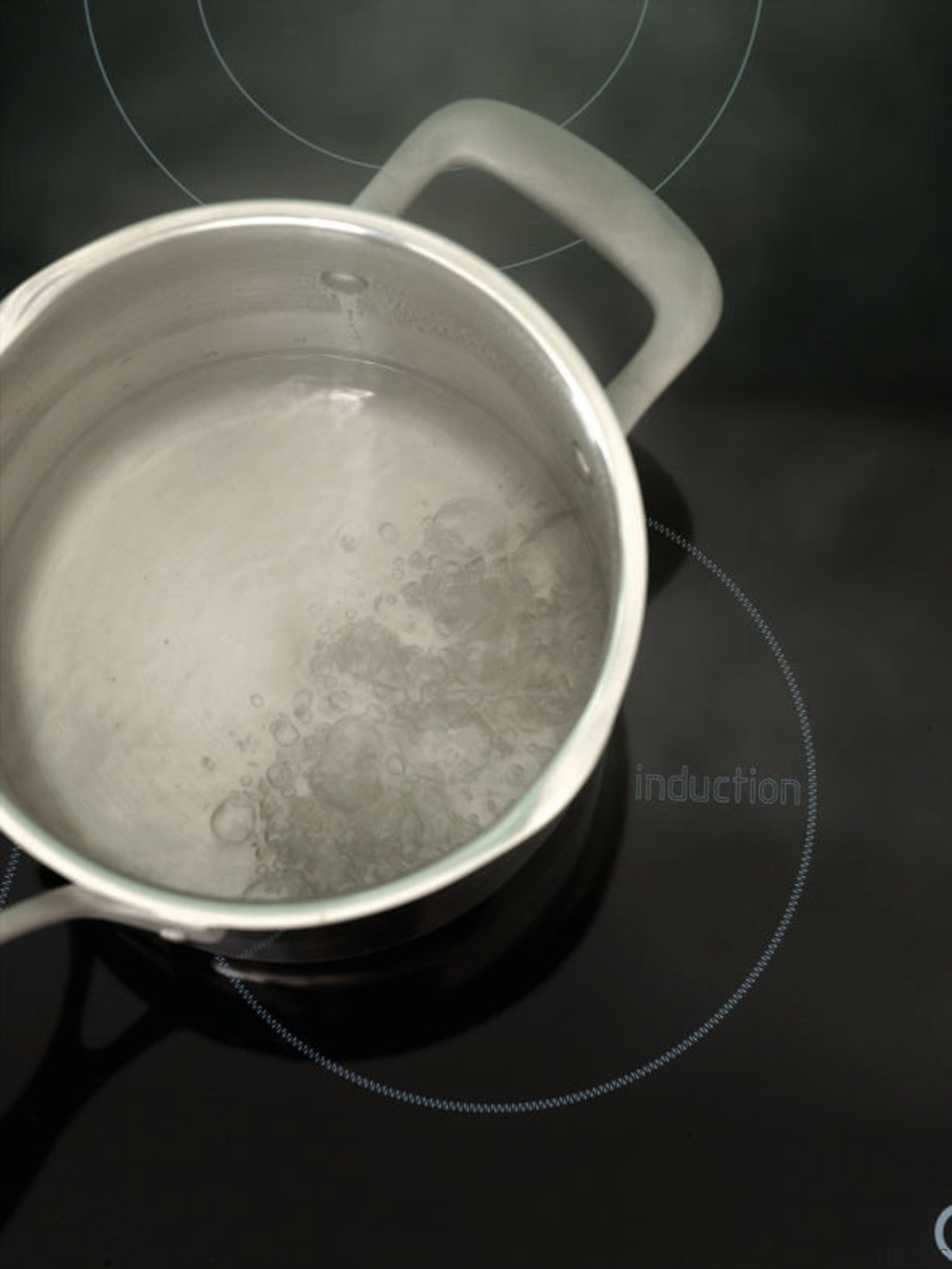 A view of a pot on the glass boiling, cookware and bakeware, black, gray