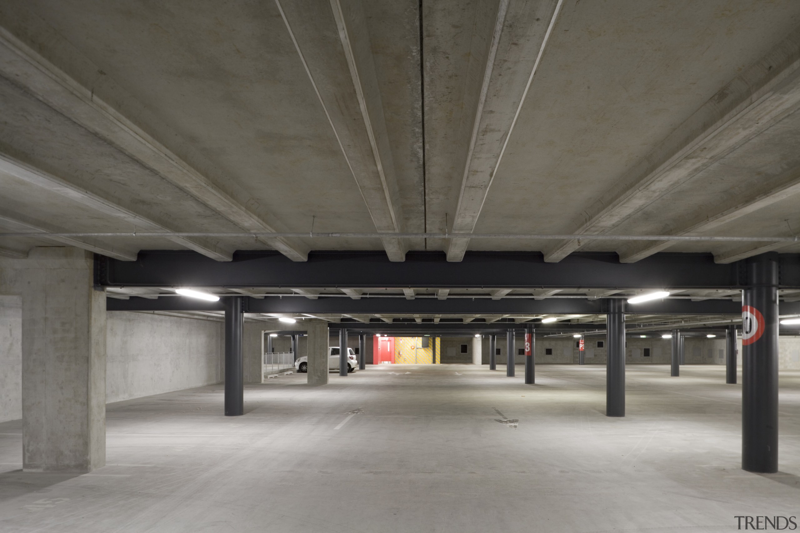 View of construction of The Owne G Glenn parking, parking lot, public space, structure, gray