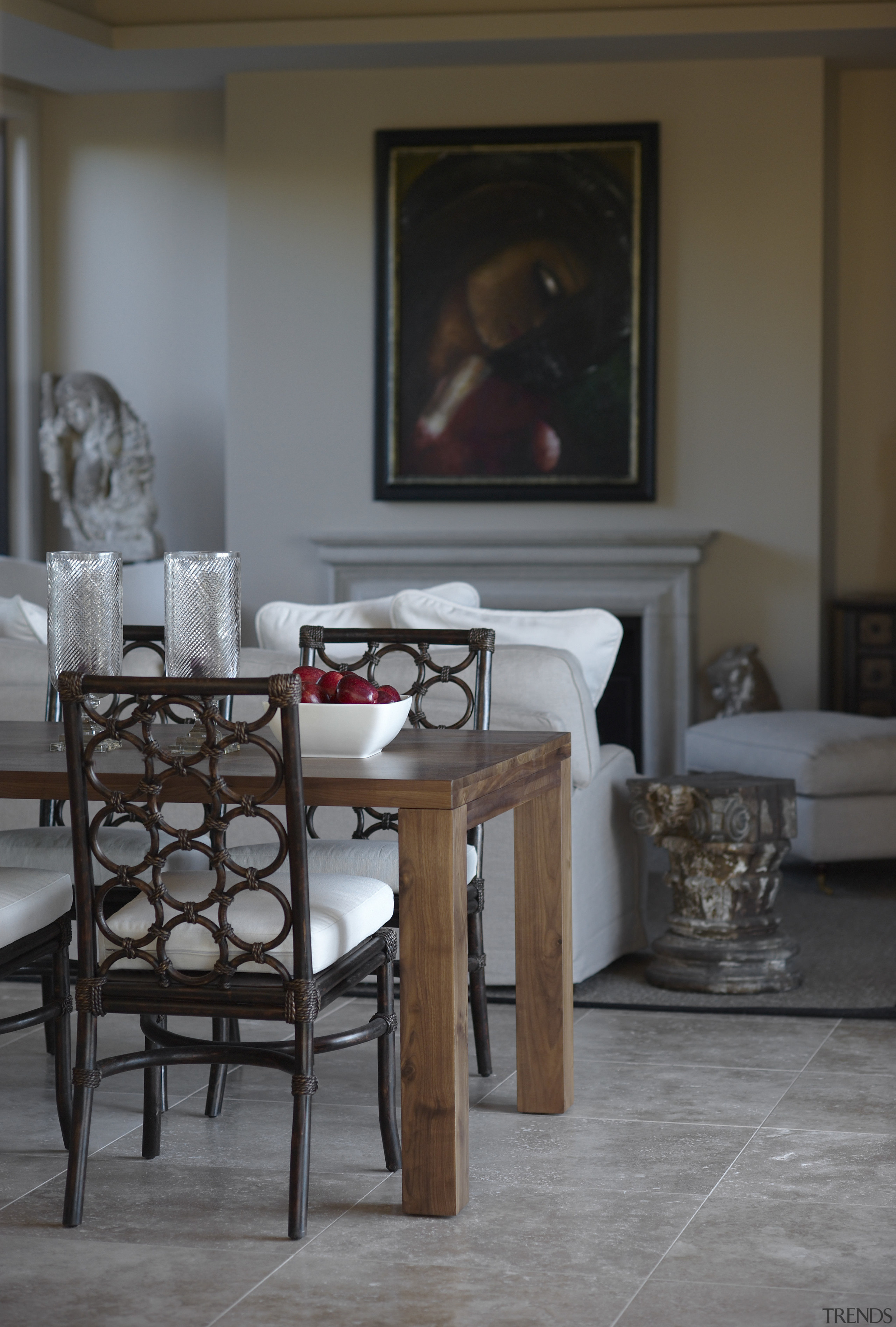 Interior by designer Garth Barnett - Interior by chair, coffee table, dining room, floor, flooring, furniture, home, interior design, living room, room, table, gray