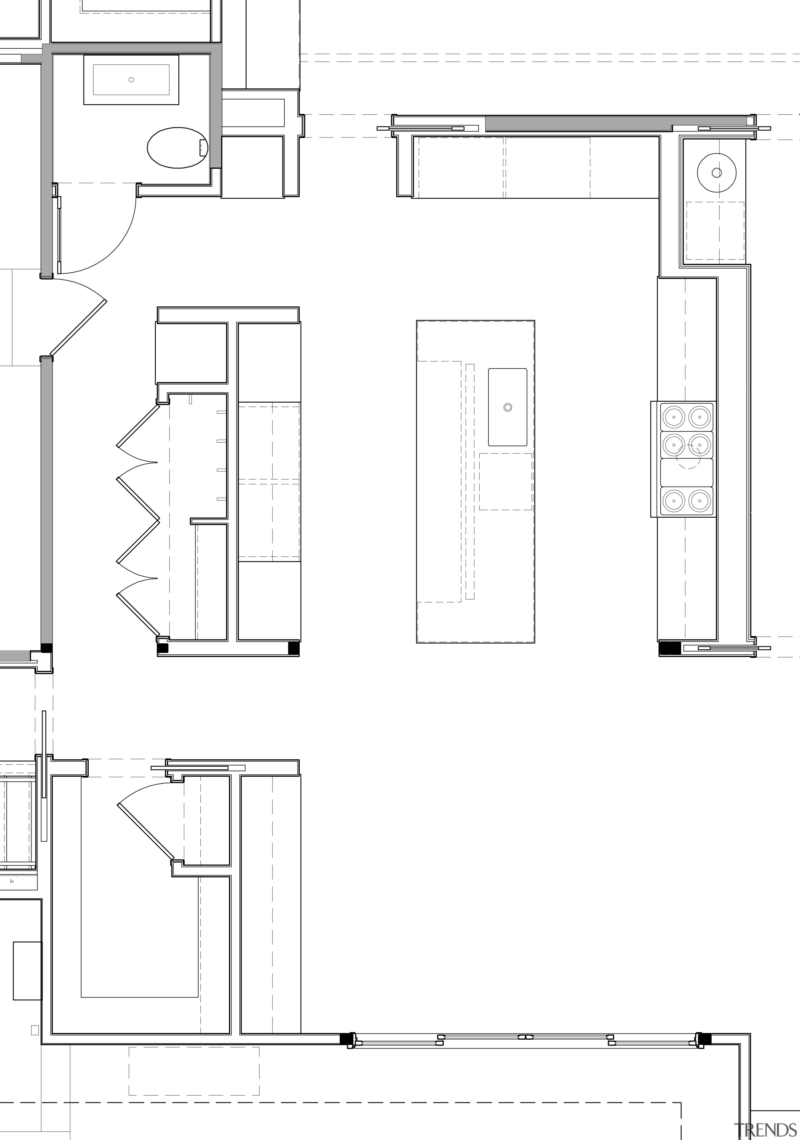 Contemporary kitchen by Architect Stuart Cohen - Contemporary angle, architecture, area, black and white, design, diagram, drawing, elevation, floor plan, font, line, plan, product, product design, structure, technical drawing, text, white
