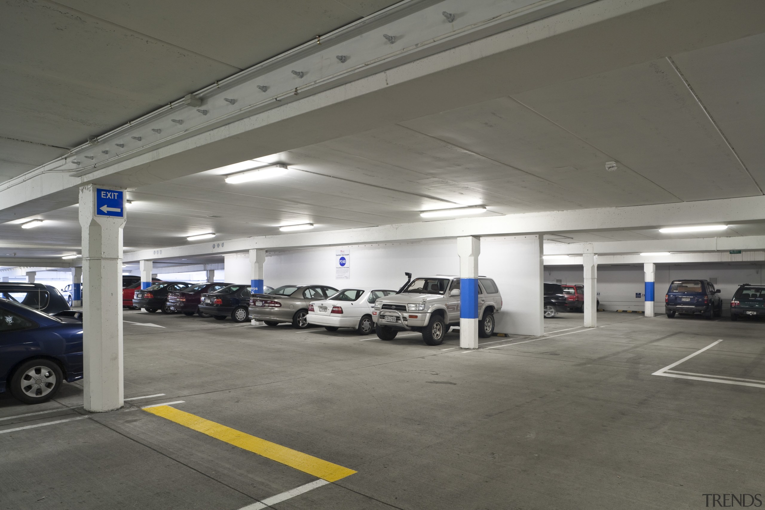 View of the redeveloped Riccarton mall. - View automobile repair shop, motor vehicle, parking, parking lot, gray