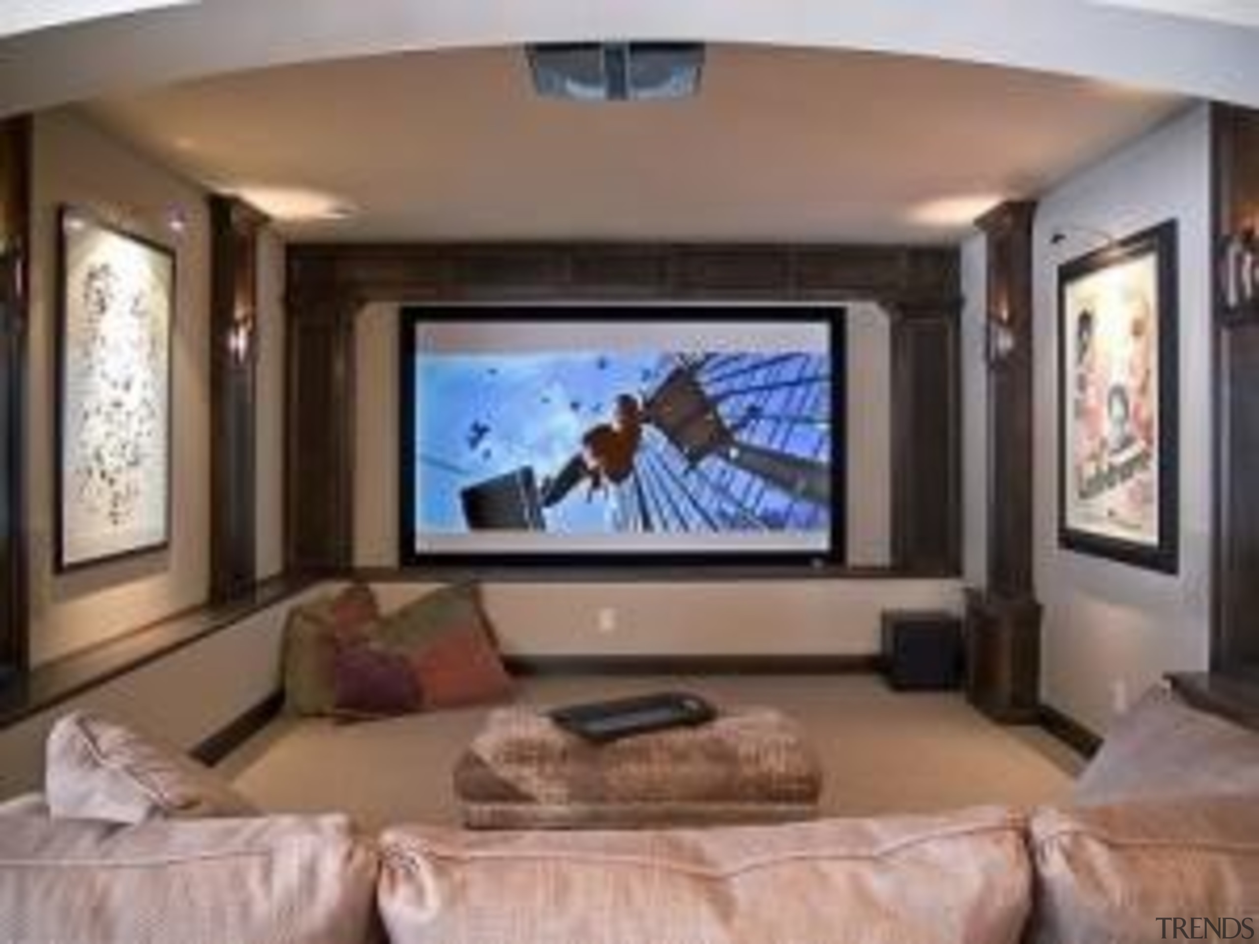 if you have a basement well this is ceiling, entertainment, flat panel display, home, interior design, living room, media, multimedia, property, room, television, gray, brown