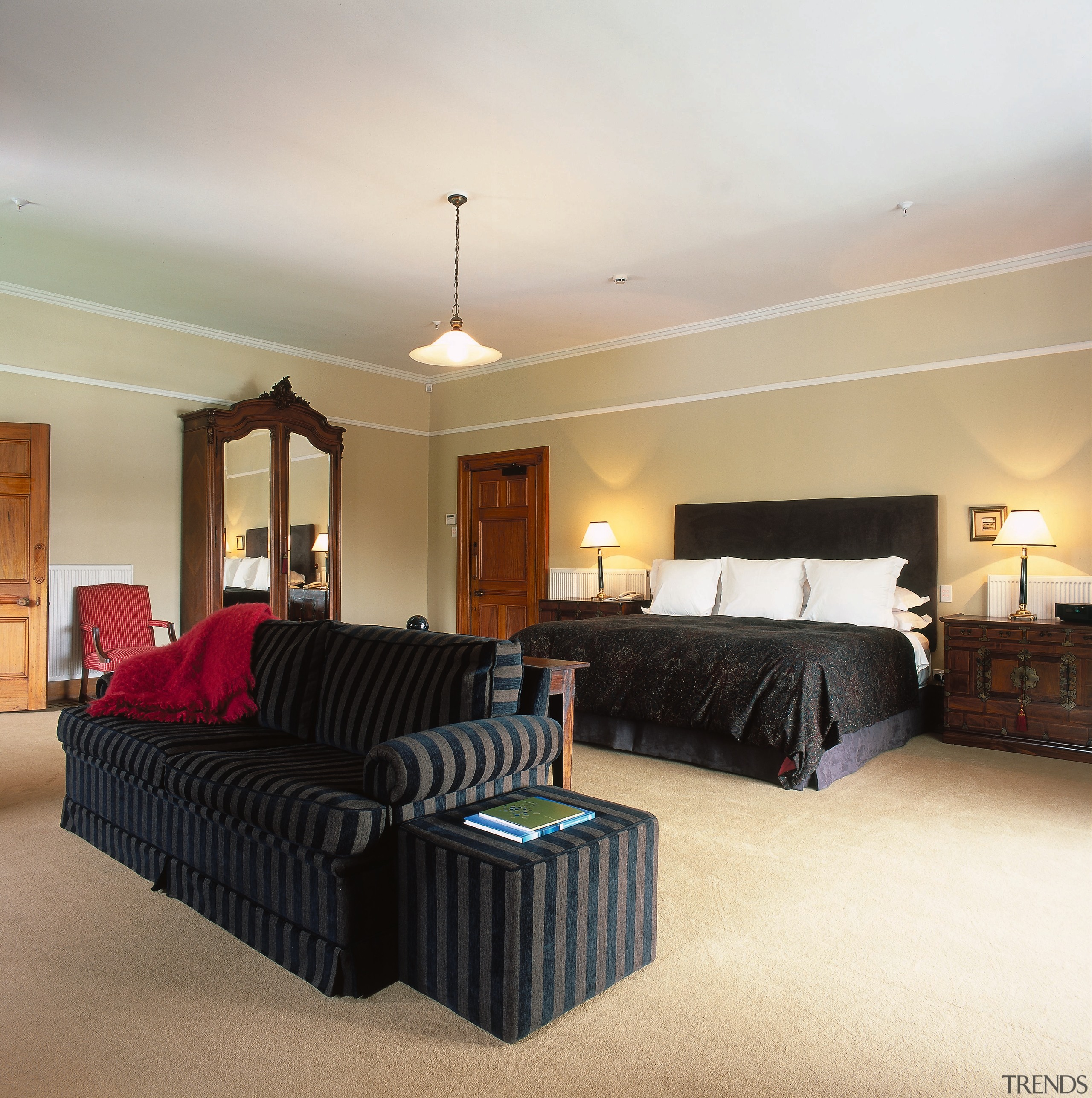 The view of the Rhodes suite of a bedroom, ceiling, estate, floor, flooring, home, interior design, living room, property, real estate, room, white