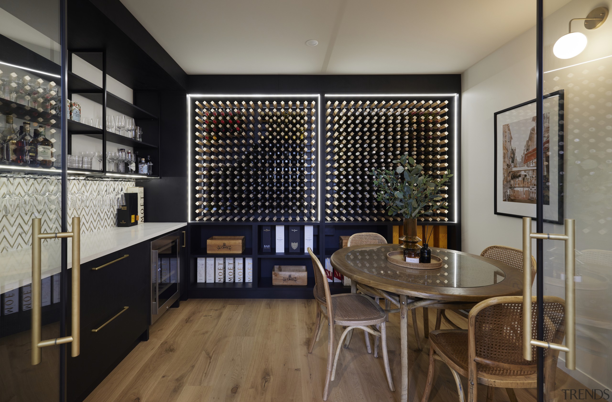 The basement wine cellar. - Underneath the arches 