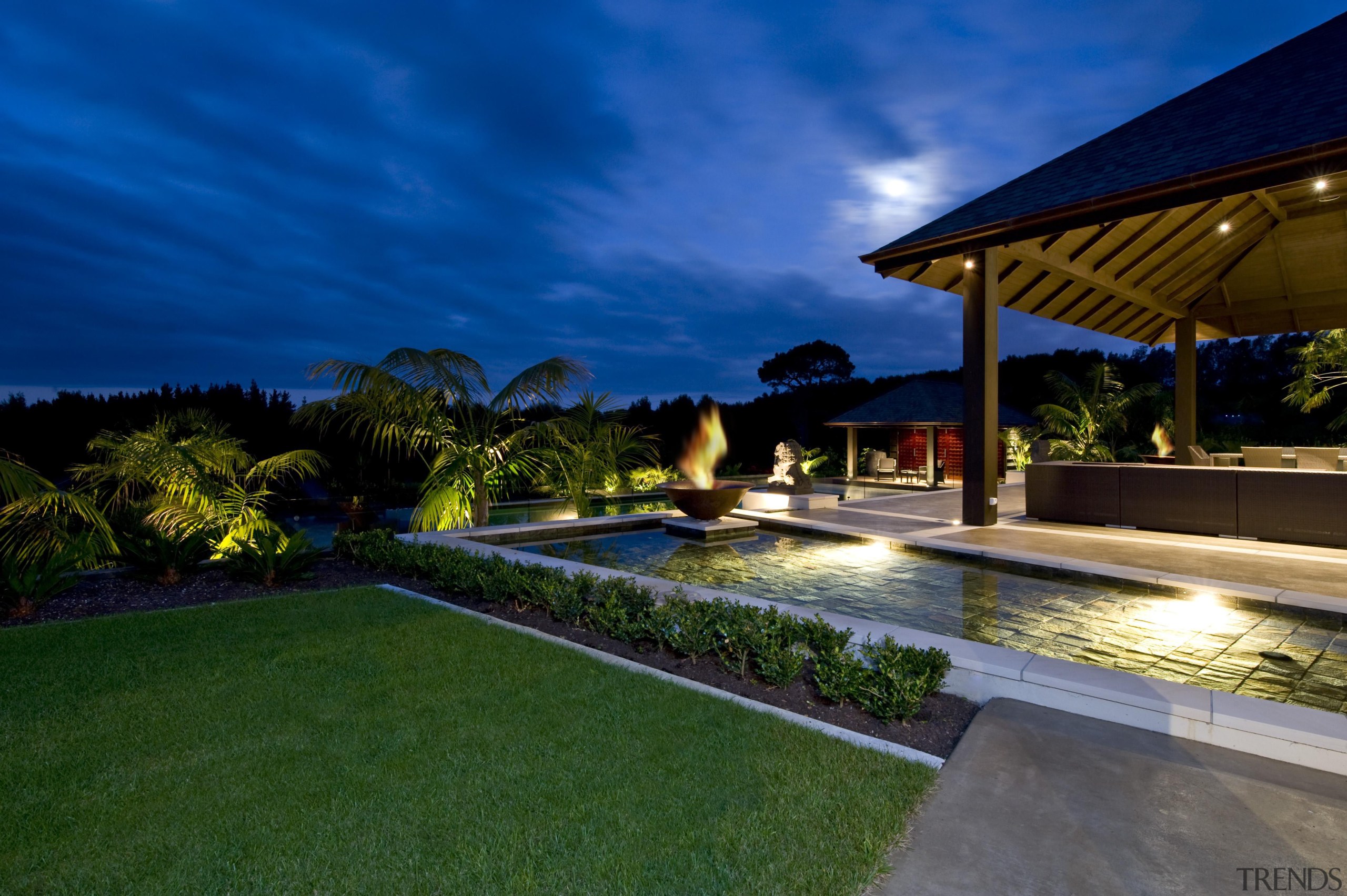 d037910 - backyard | estate | grass | backyard, estate, grass, hacienda, home, house, landscape, landscape lighting, landscaping, leisure, lighting, plant, property, real estate, residential area, resort, sky, swimming pool, villa, water, blue