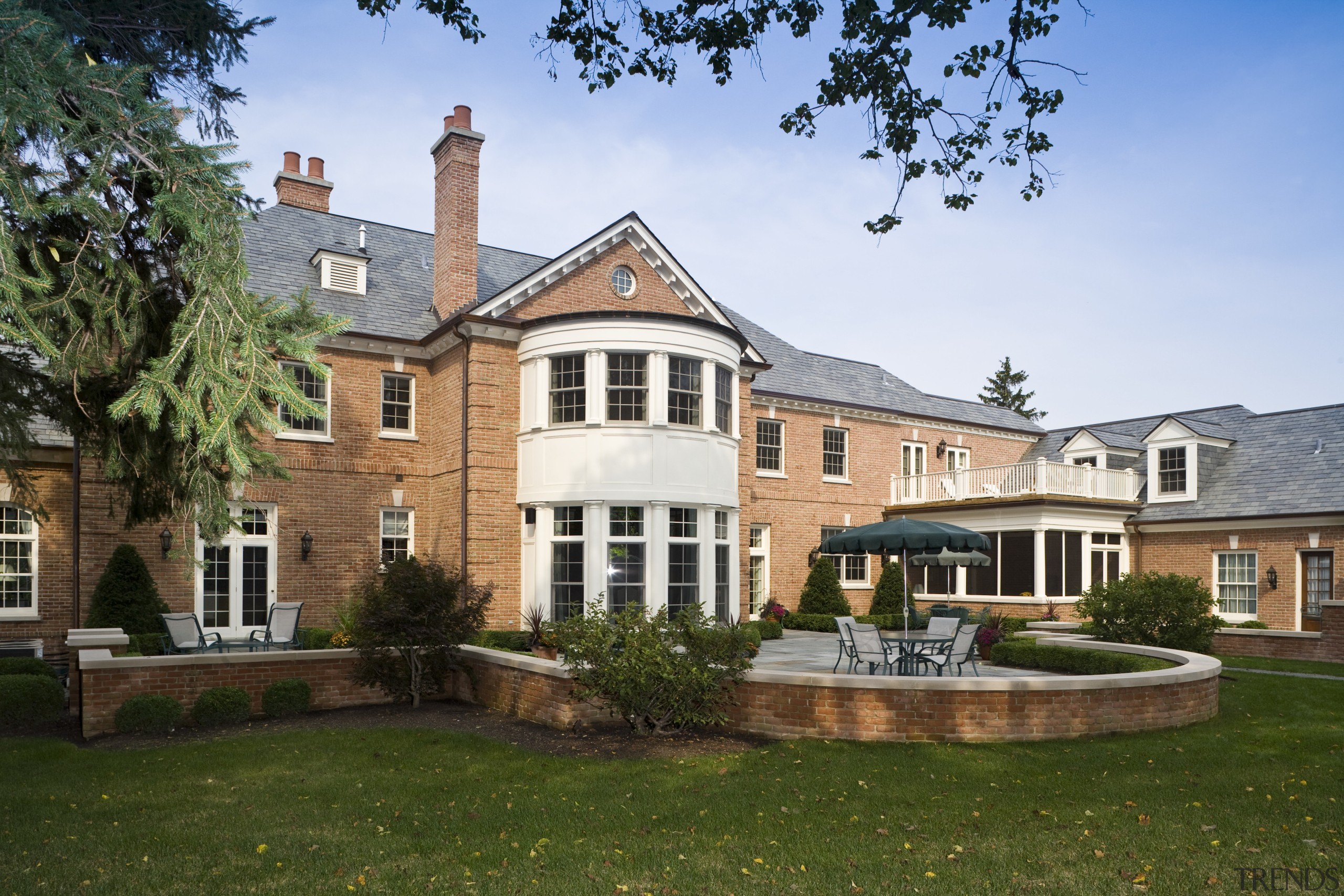 Exterior view of Georgian-style home with brick cladding, building, cottage, estate, facade, farmhouse, historic house, home, house, manor house, mansion, national trust for places of historic interest or natural beauty, neighbourhood, property, real estate, residential area, roof, stately home, window, brown