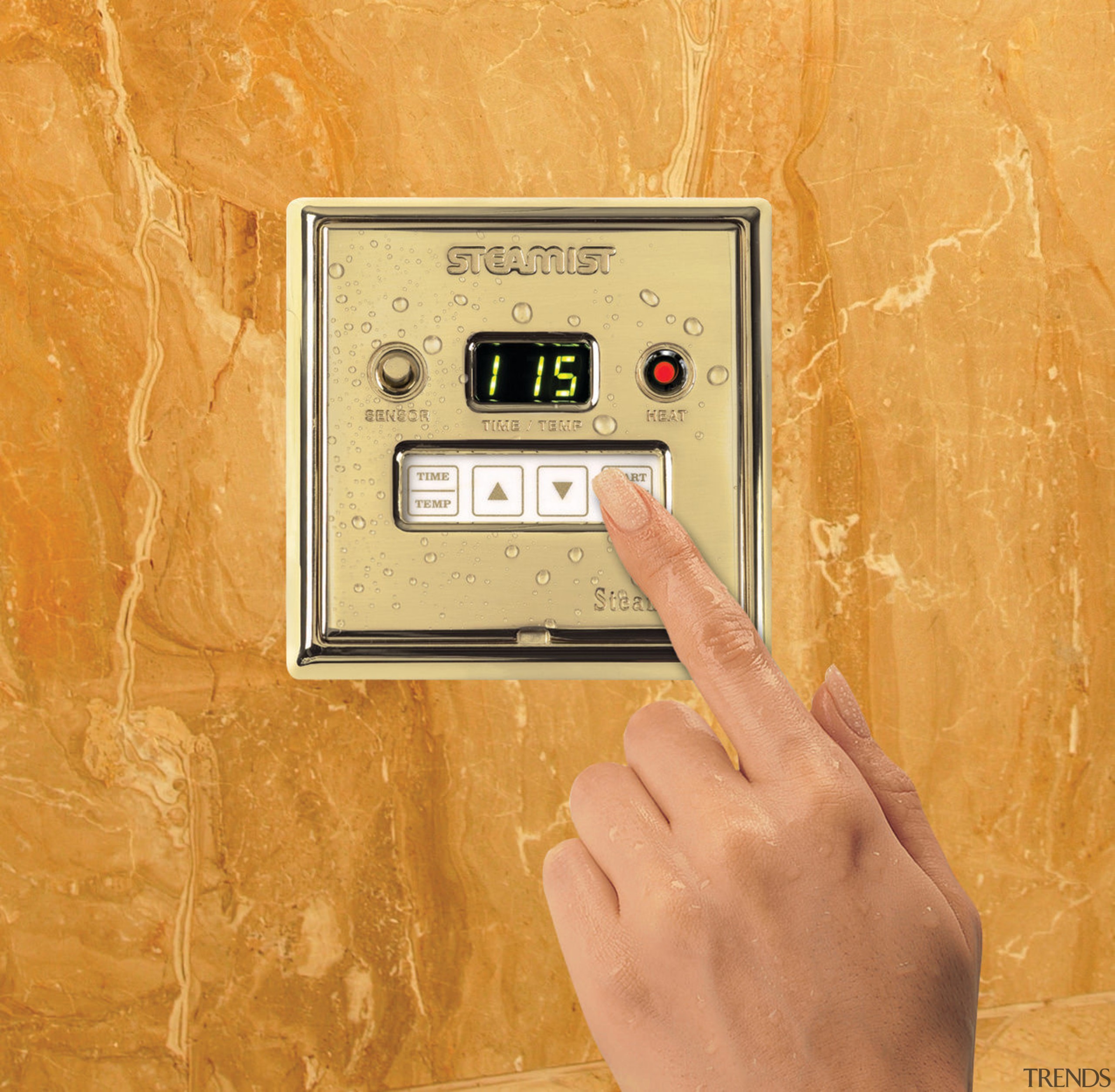 View of the steamist controller - View of floor, orange