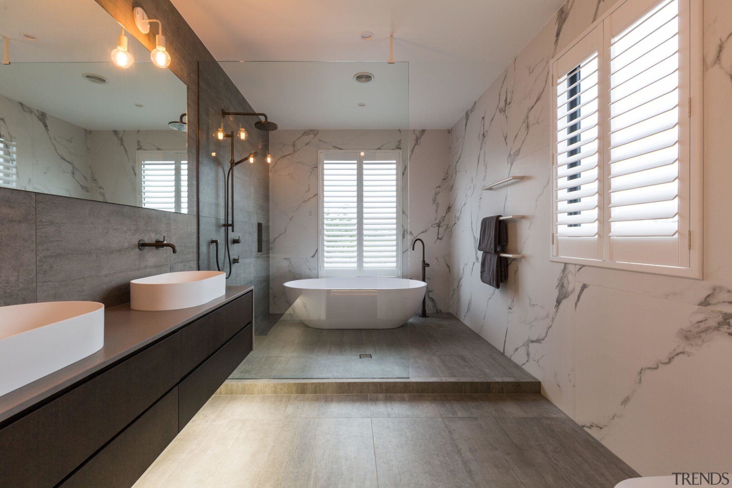 Caro Design – Highly Commended – TIDA New architecture, bathroom, floor, interior design, property, room, gray