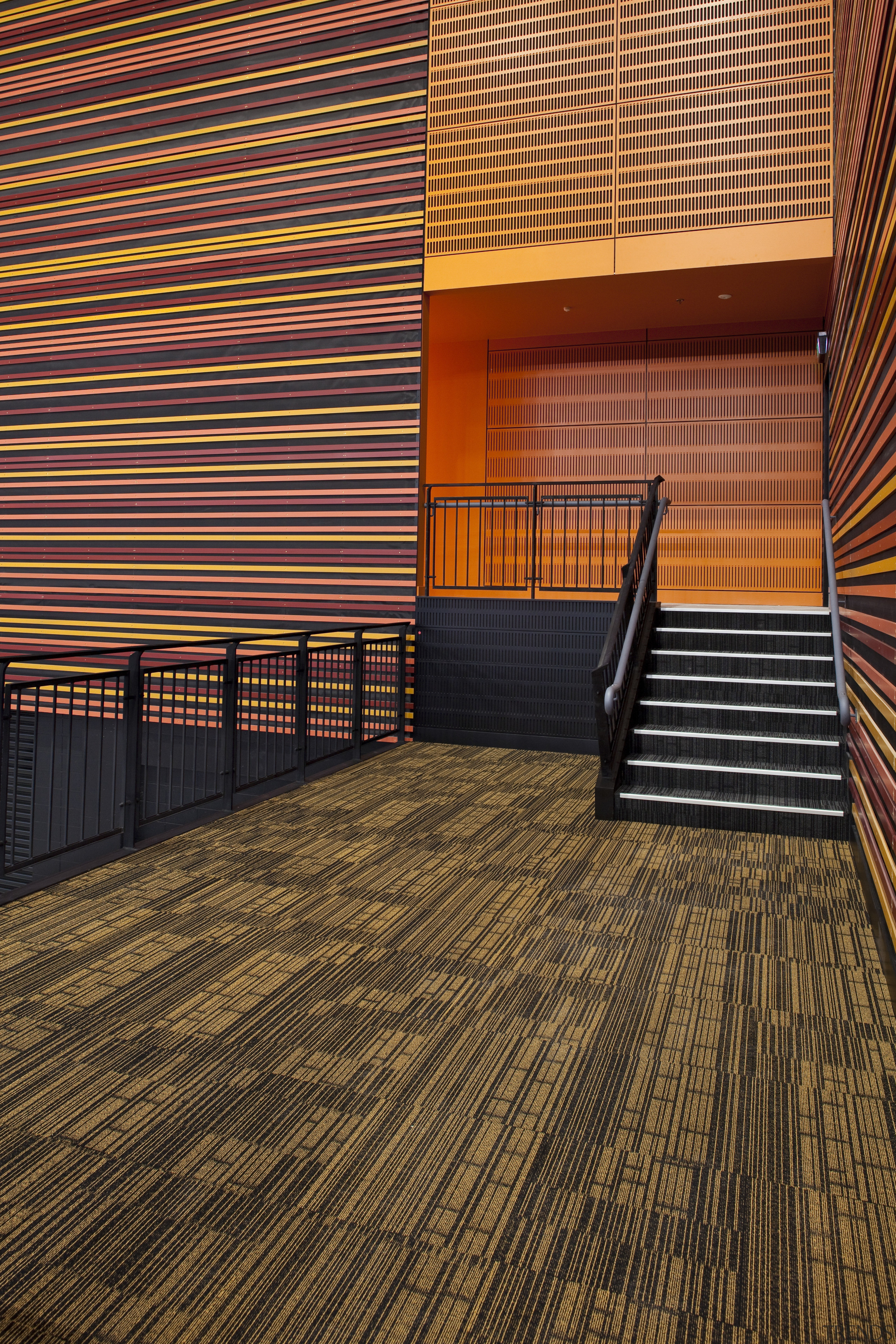 View of the interior at Claudlands Arena Hamilton, architecture, carpet, floor, flooring, hardwood, interior design, laminate flooring, light, line, wall, wood, wood flooring, wood stain, black