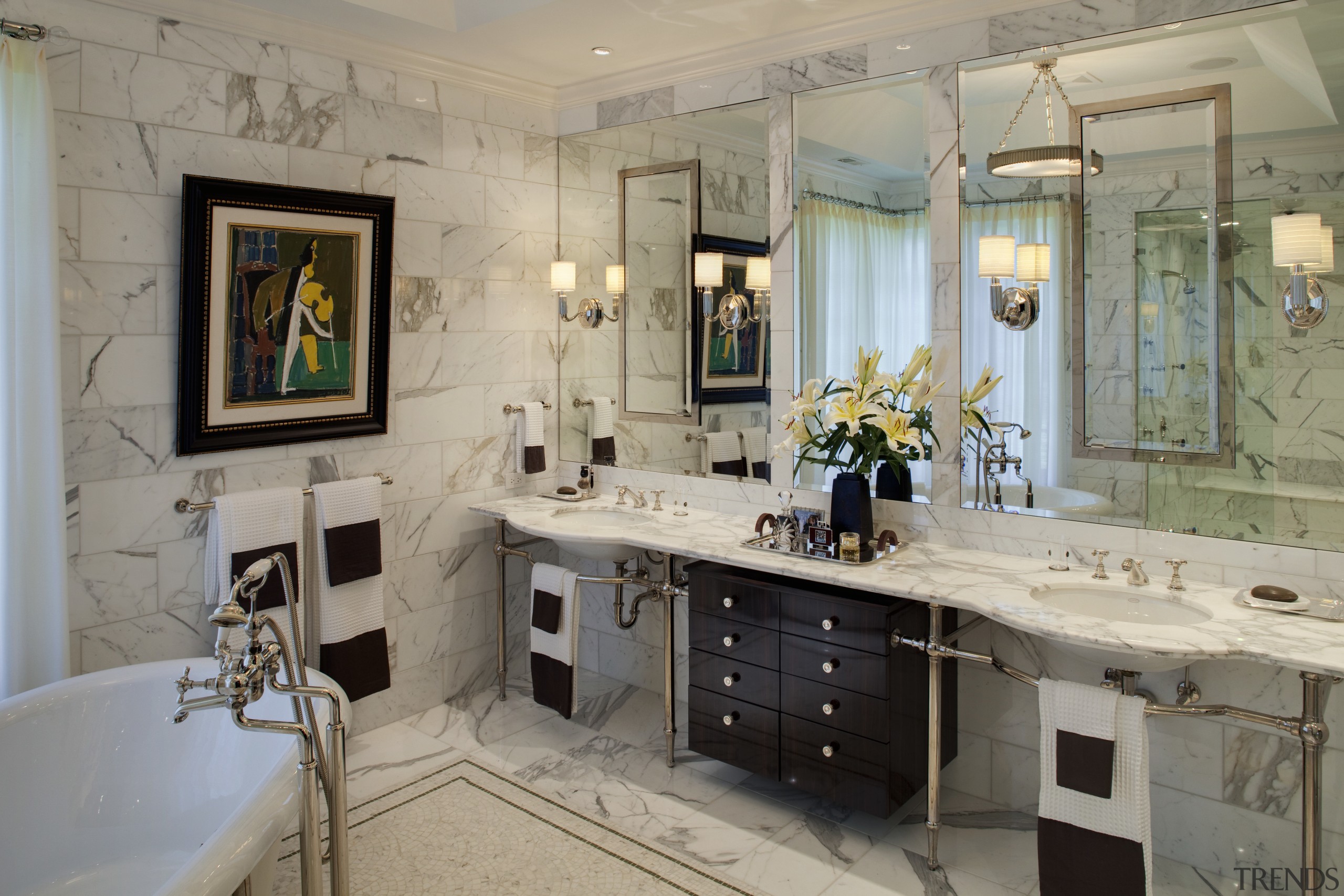 View of a luxury bathroom which features marble bathroom, countertop, home, interior design, room, gray