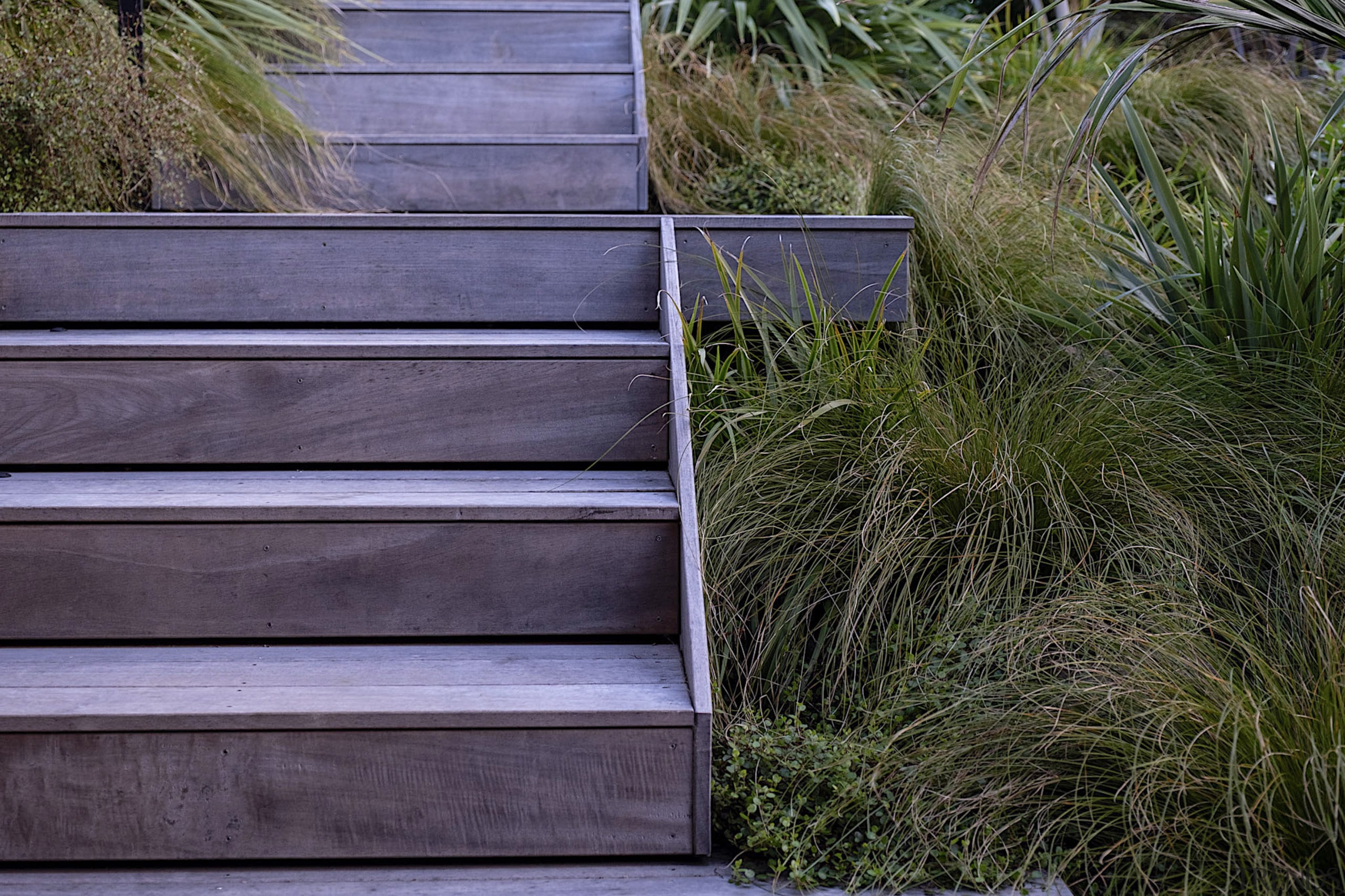 The decking stairs and staggered platforms cut down 