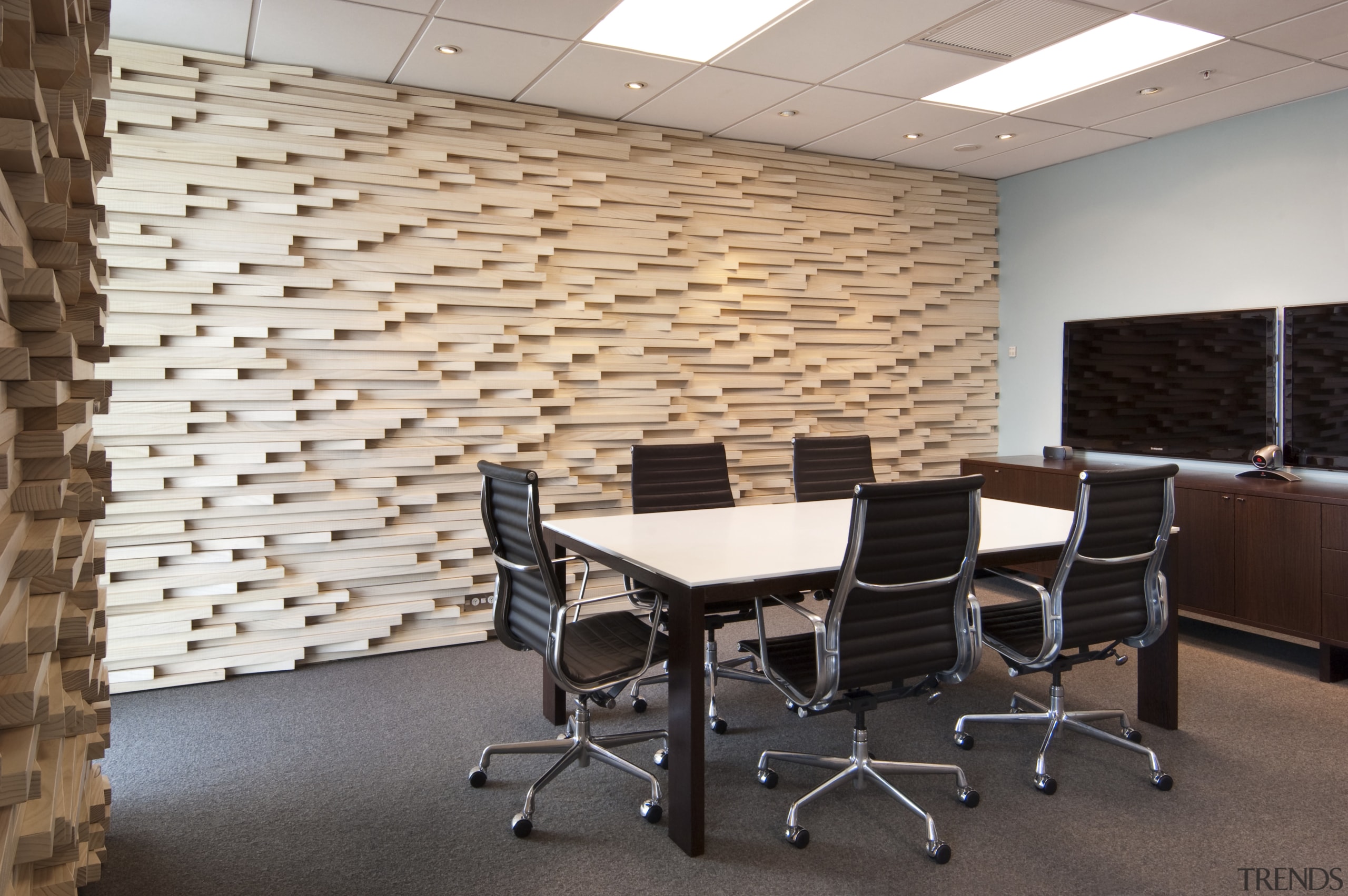 Interior view of meeting room at the Scientific ceiling, chair, conference hall, floor, flooring, furniture, interior design, office, table, tile, wall, wood flooring, gray
