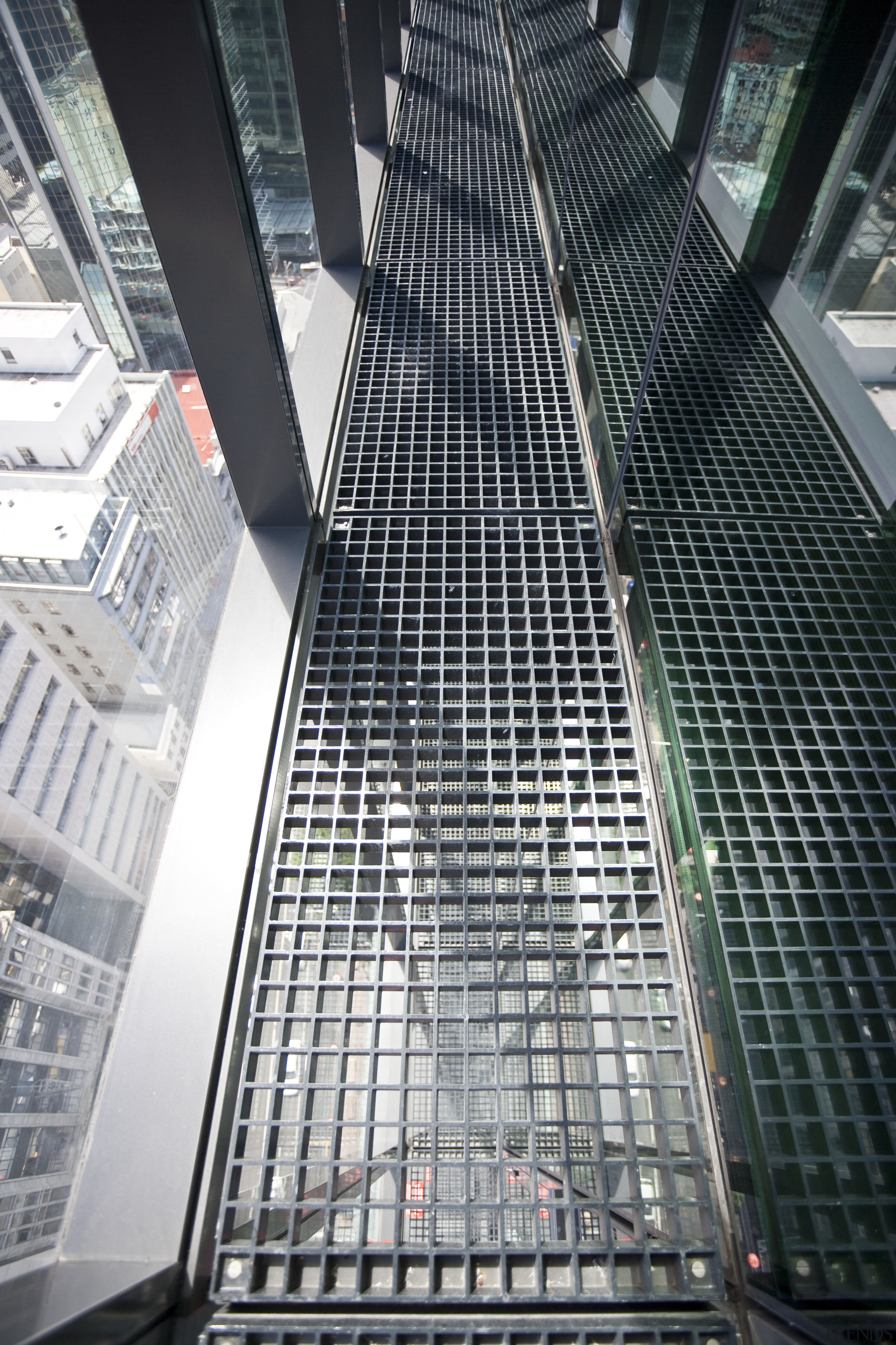 View of the twin facade at the Deloitte architecture, building, commercial building, daylighting, glass, landmark, line, metropolis, metropolitan area, skyscraper, tower block, urban area, black, gray