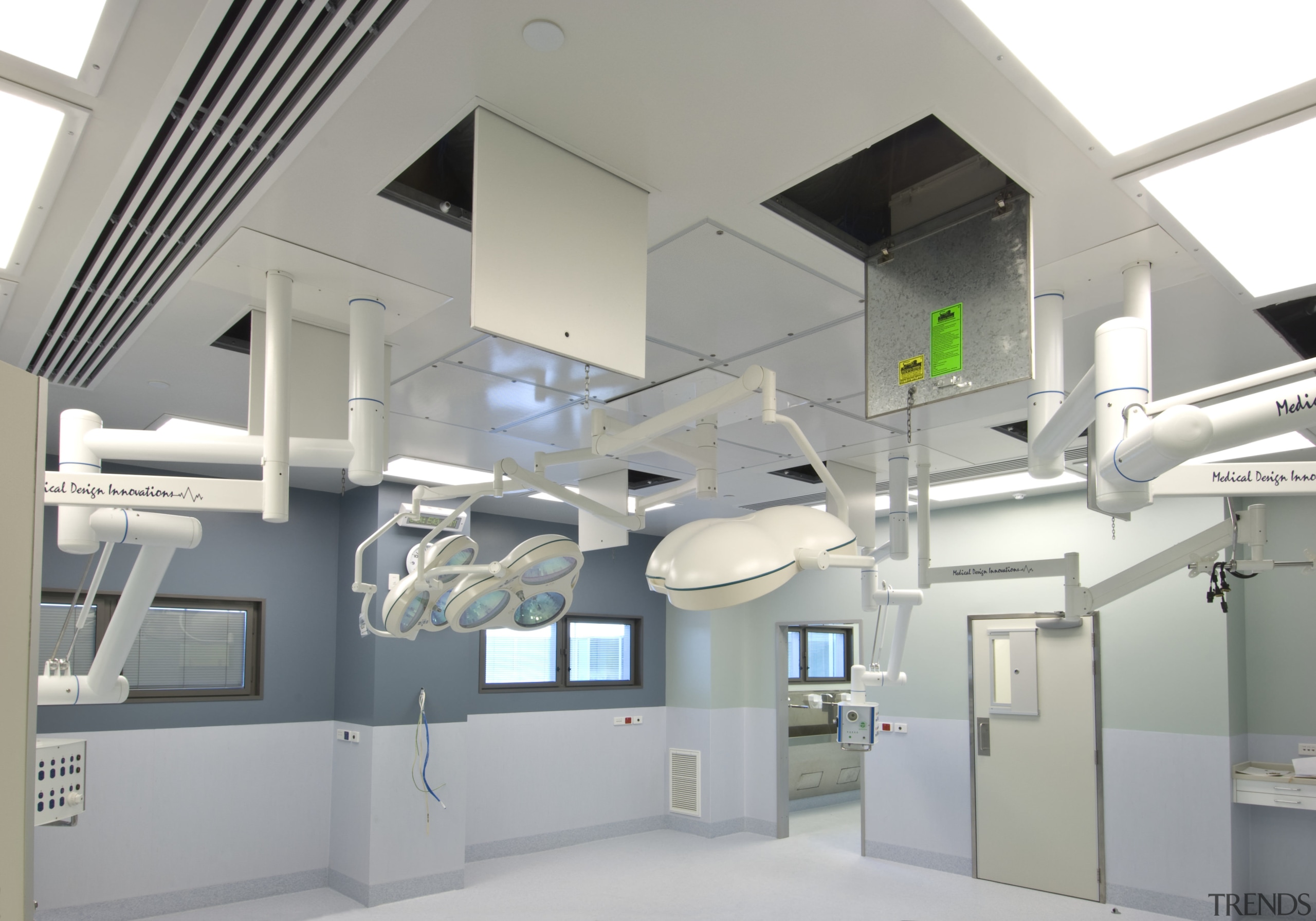 Forman Building Systems supplied and installed both walls ceiling, daylighting, hospital, interior design, product design, gray