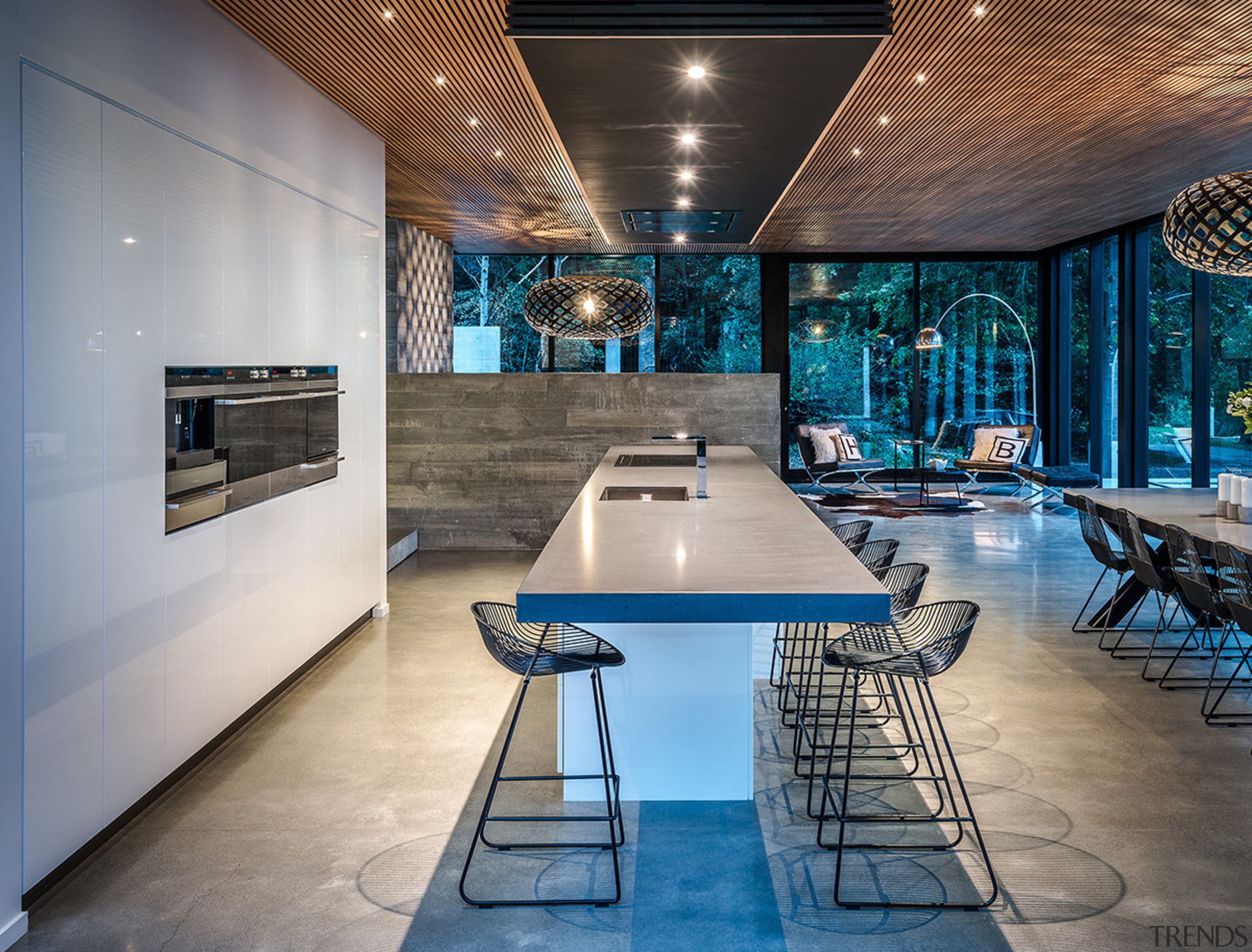 For this kitchen, designer Kirsty Davis created a architecture, ceiling, interior design, real estate, gray, rangehood, appliance