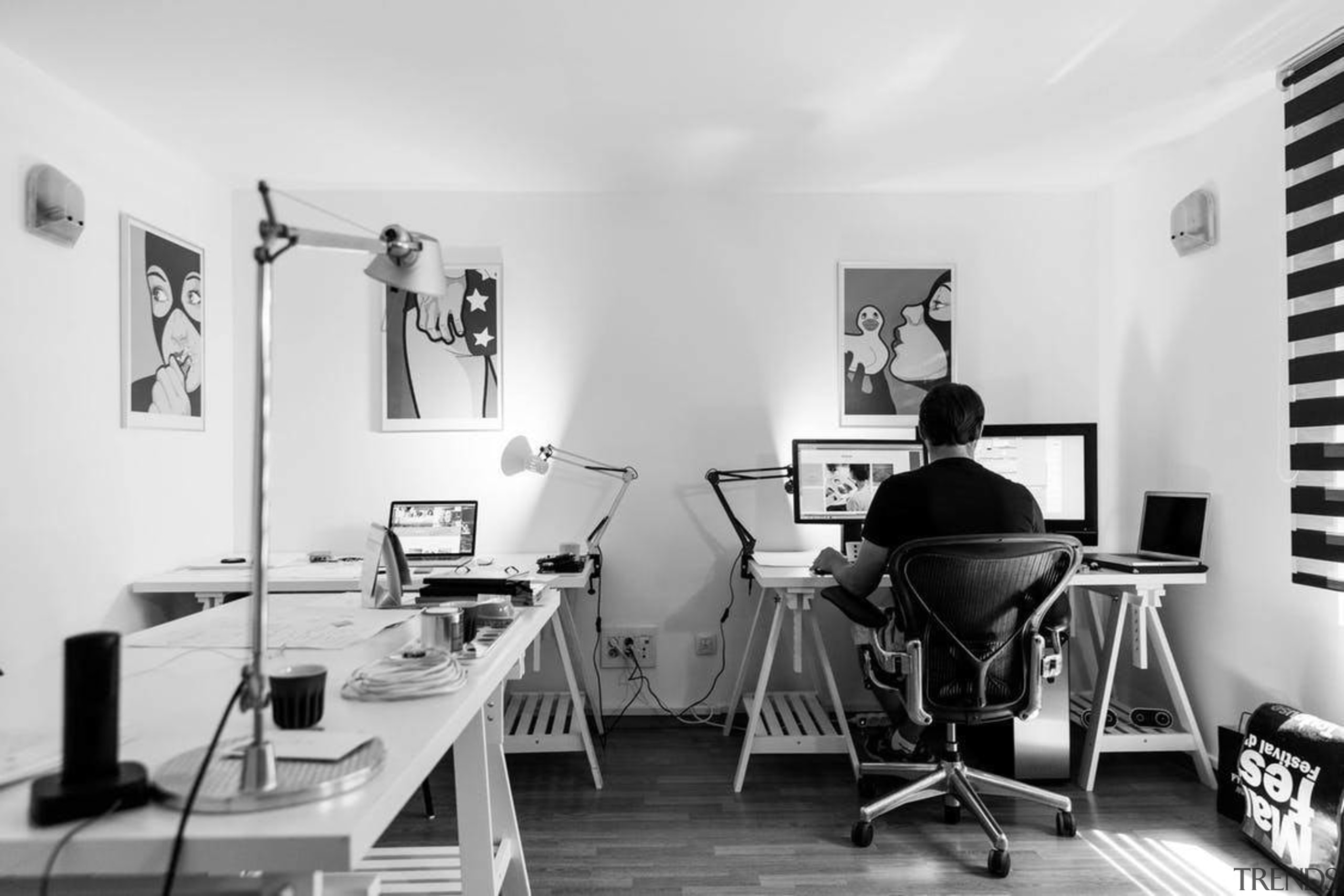 How to create the ultimate home office - black and white, chair, design, furniture, interior design, monochrome photography, office, photography, product design, table, white