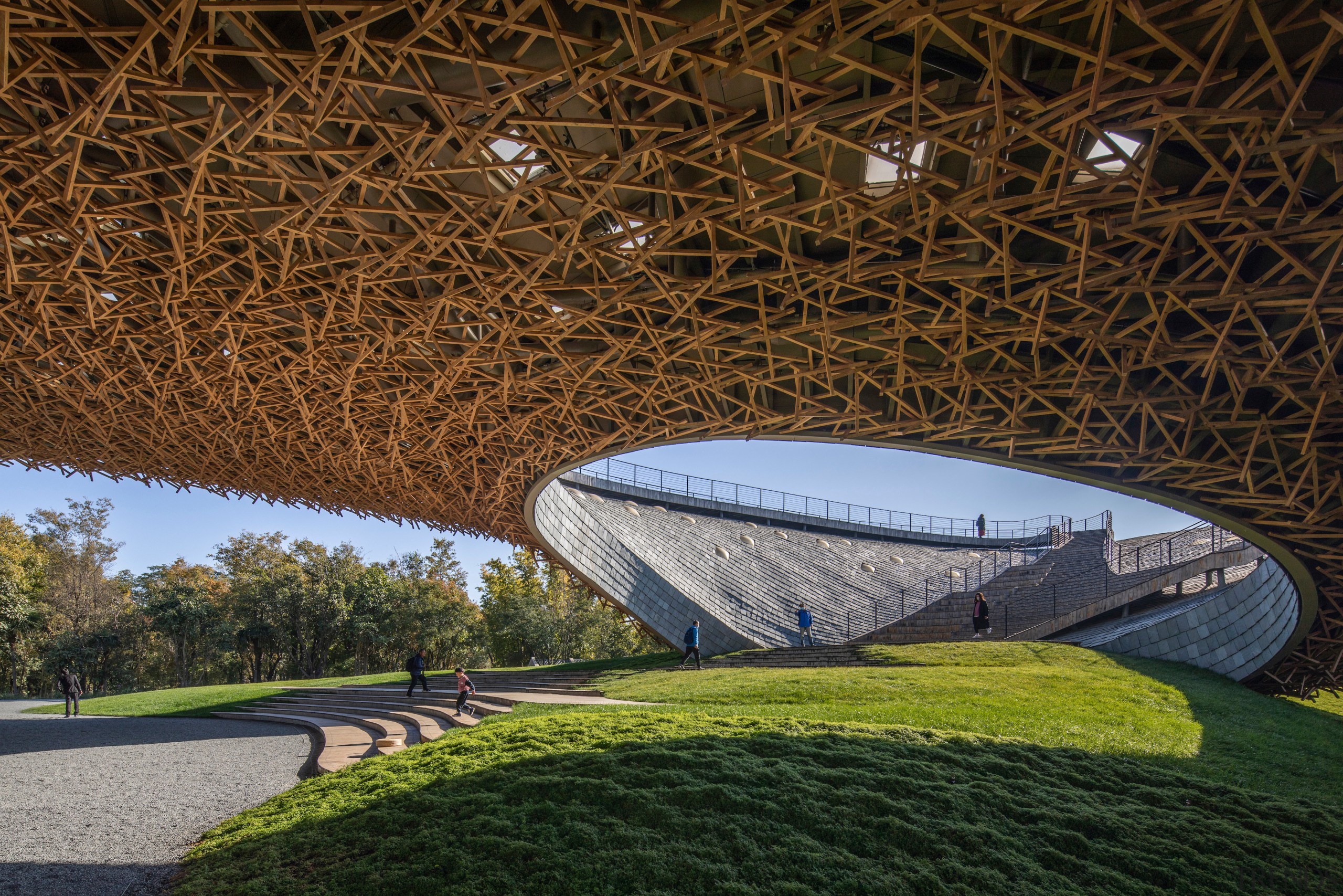 The outdoor theatre. - As the mountains shelter 