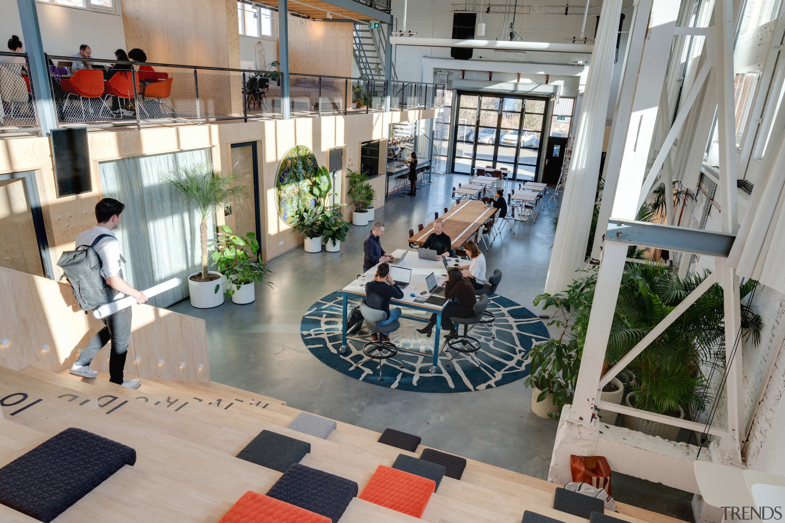 The lightweight roof, abundant daylight, and large glass 