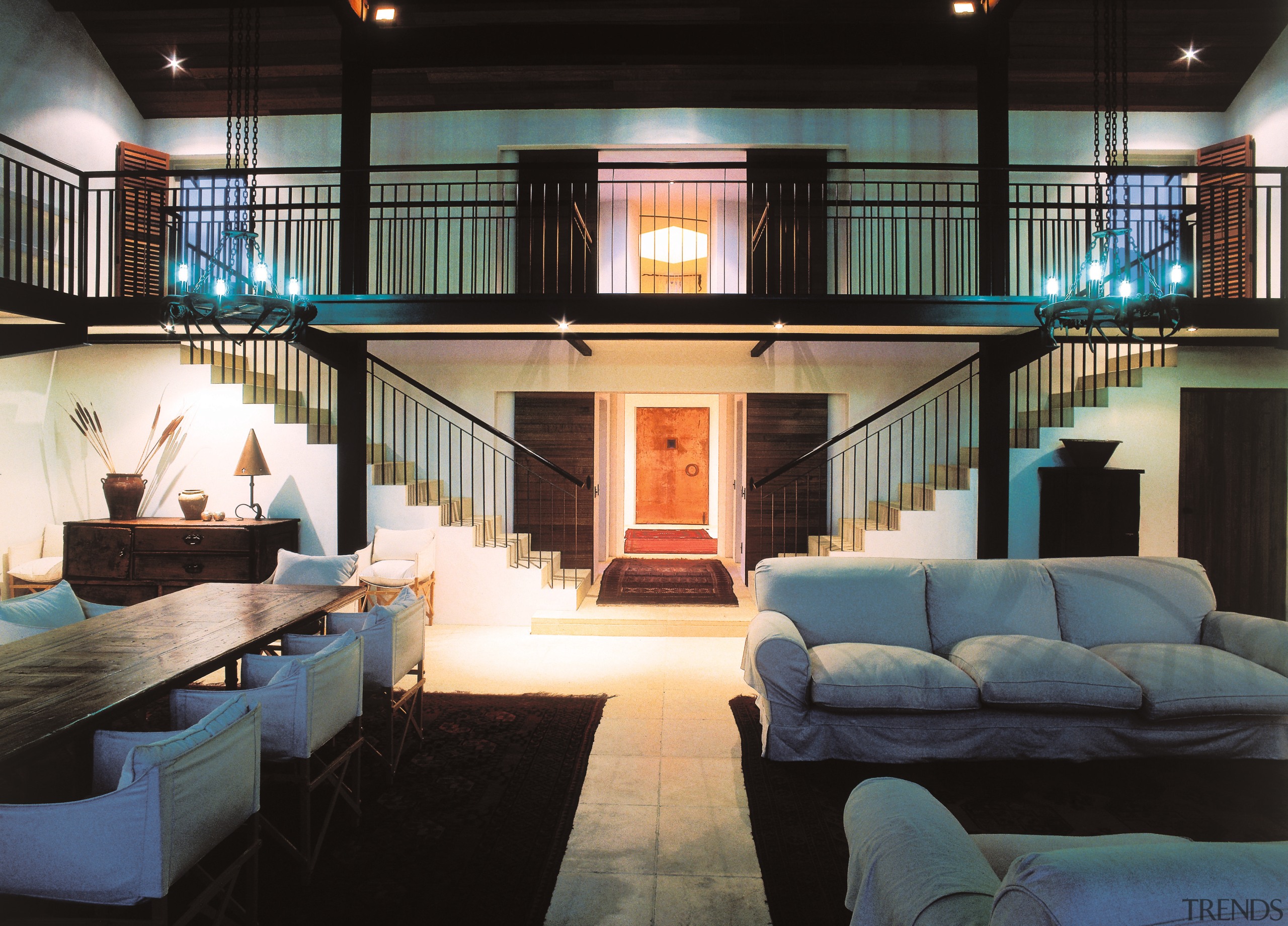 An interior view of the living areas featuring ceiling, home, house, interior design, living room, lobby, real estate, room, black