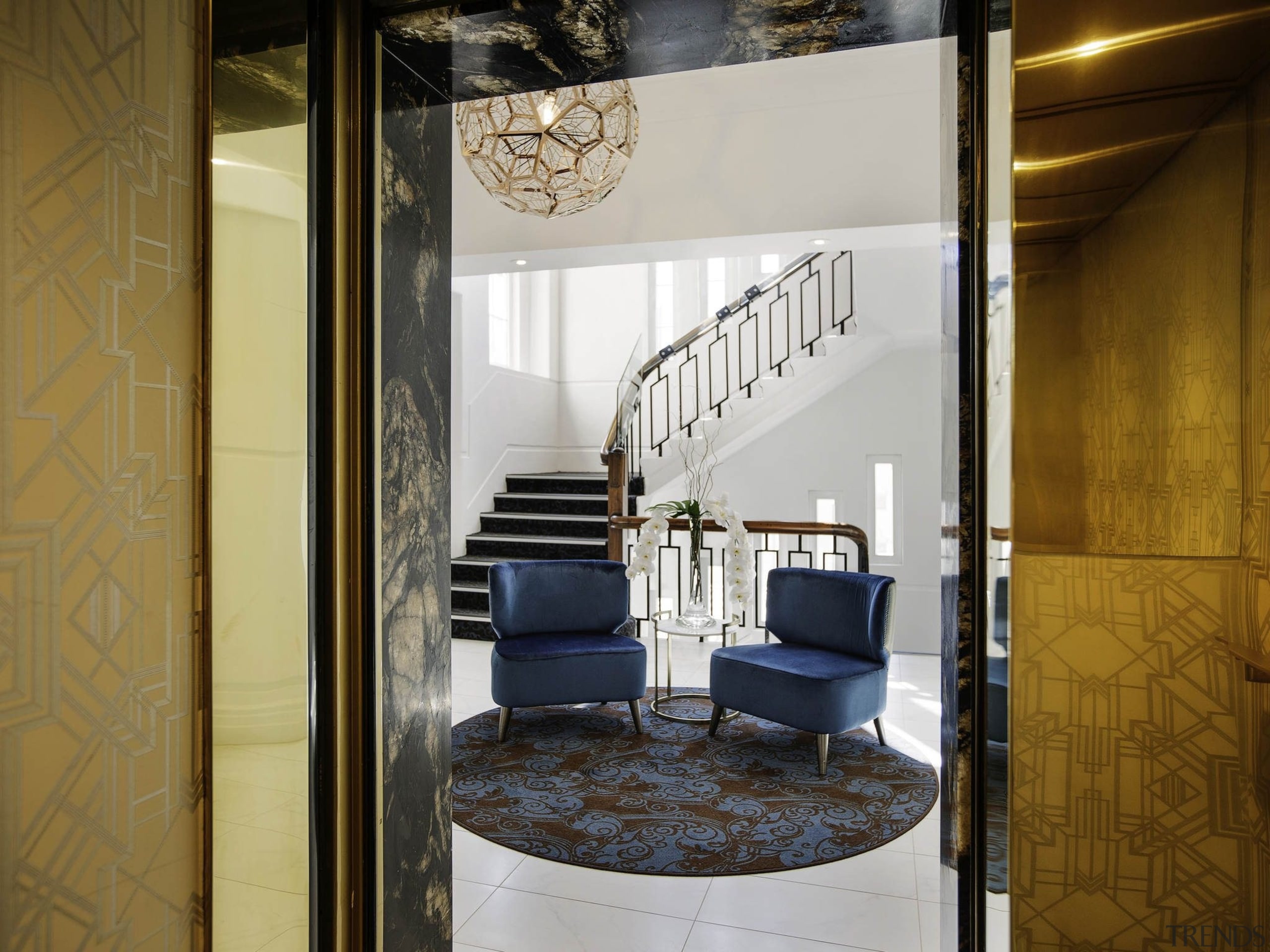 Grand Windsor Hotel lobby - Grand Windsor Hotel interior design, brown, gray