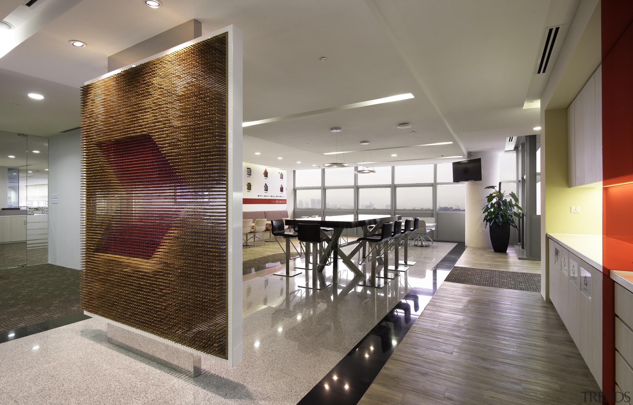 The core of each banking floor in the ceiling, interior design, lobby, office, real estate, gray