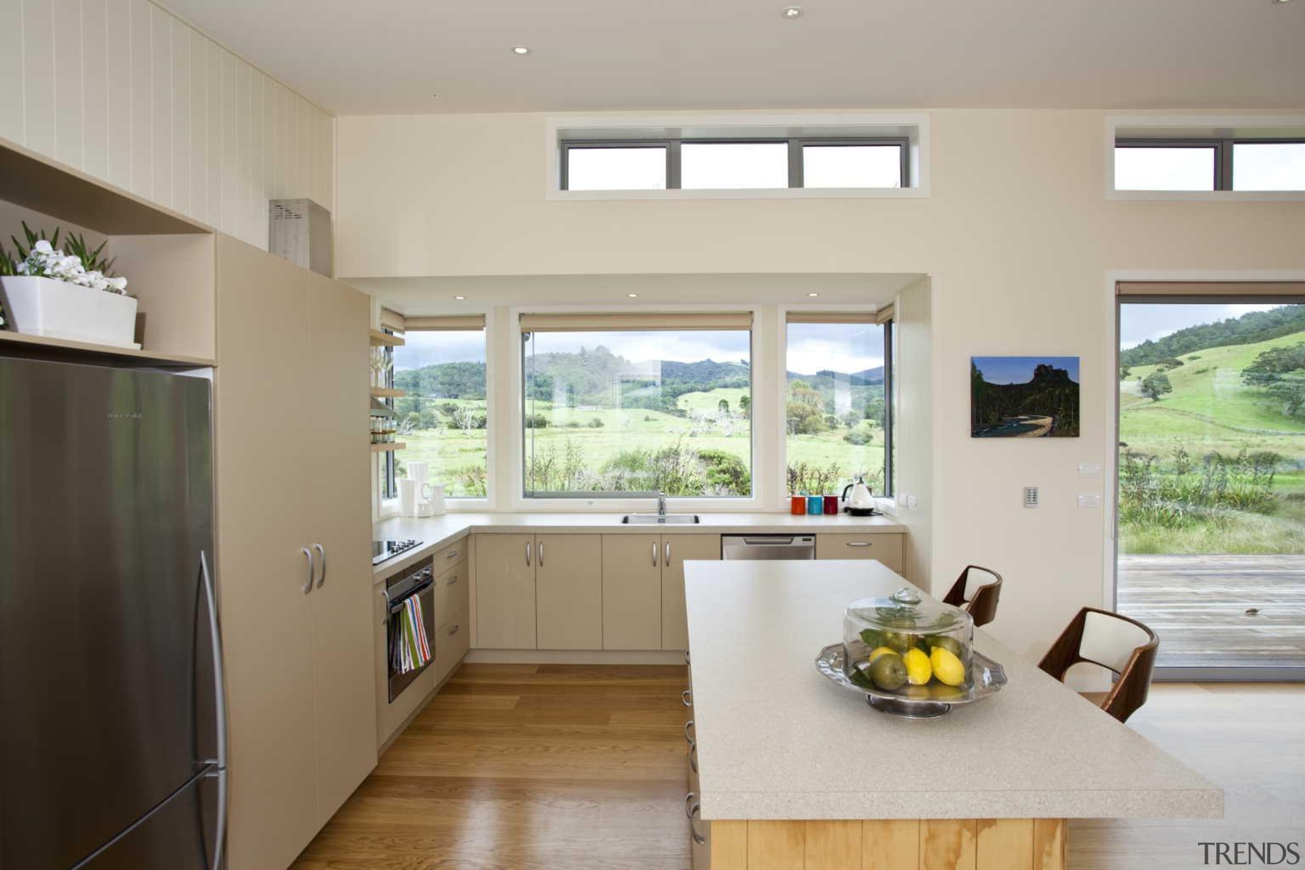 Kitchen contemporary timber flooring - Kitchen - countertop countertop, cuisine classique, house, interior design, kitchen, property, real estate, window, gray