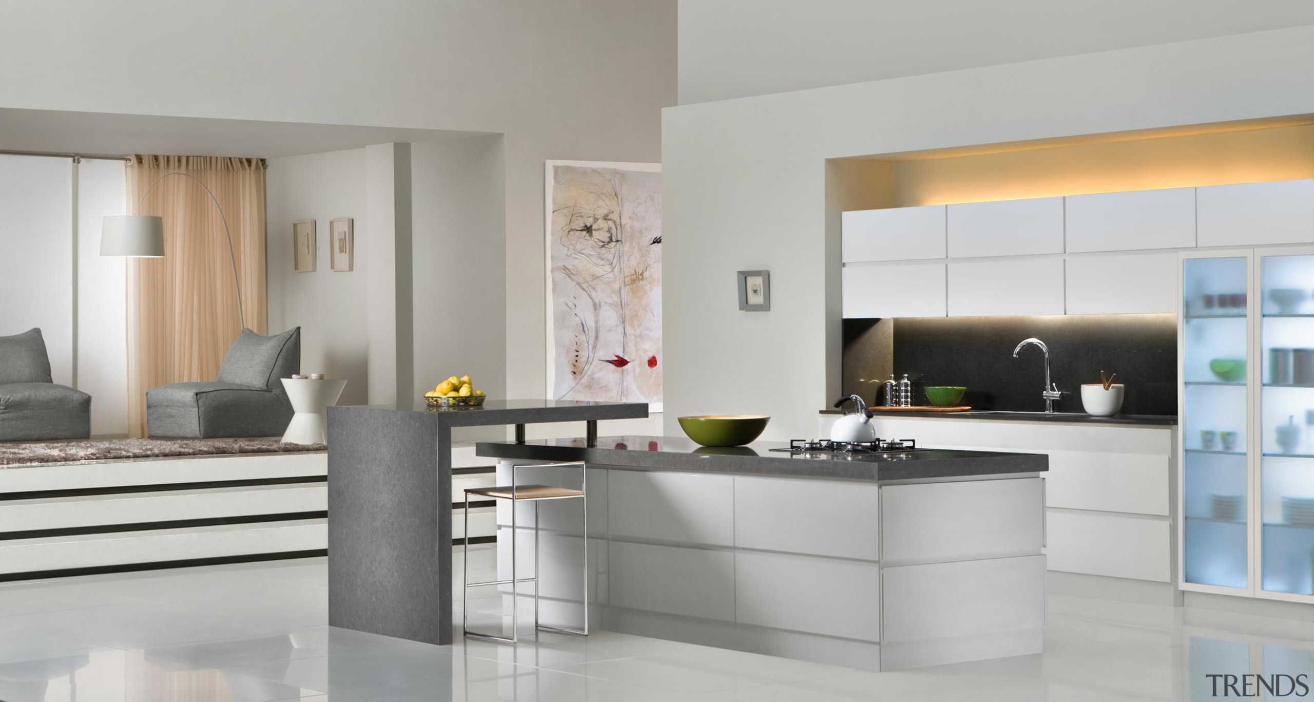 Part of the deluxe range, Raven is slate countertop, cuisine classique, floor, interior design, interior designer, kitchen, living room, product design, room, gray