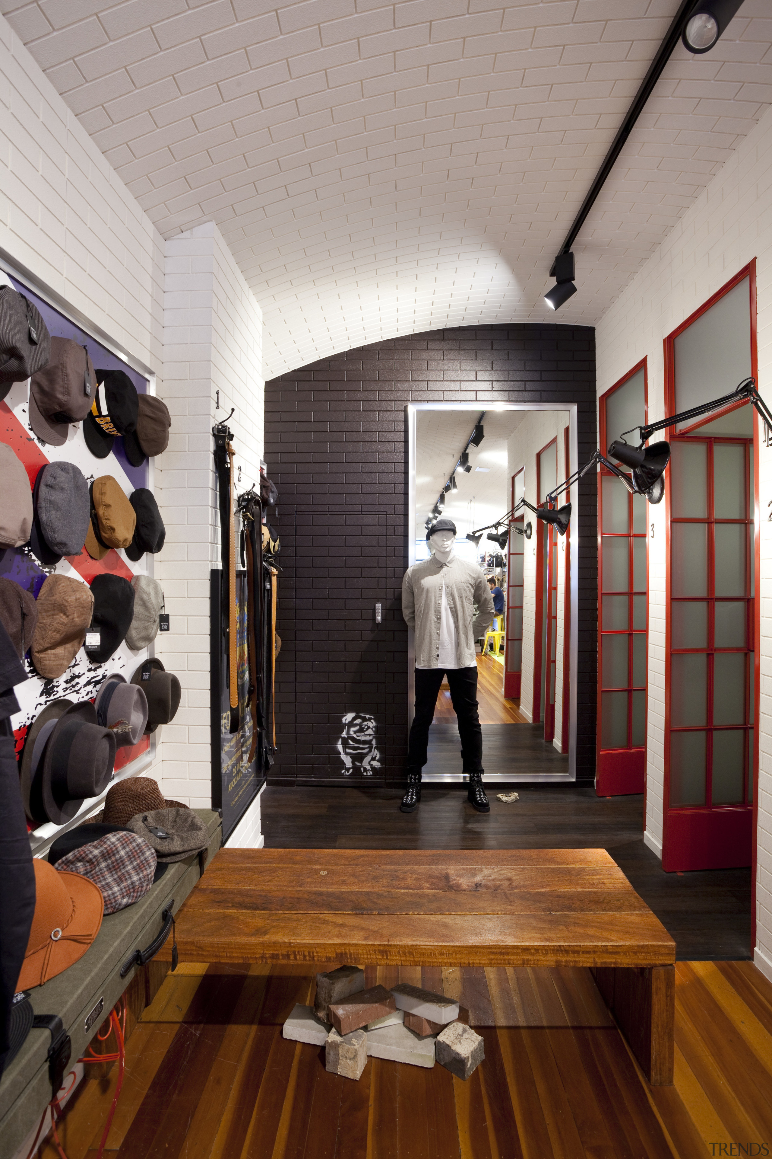 The spirit of 80s London is captured in interior design, room, structure, gray