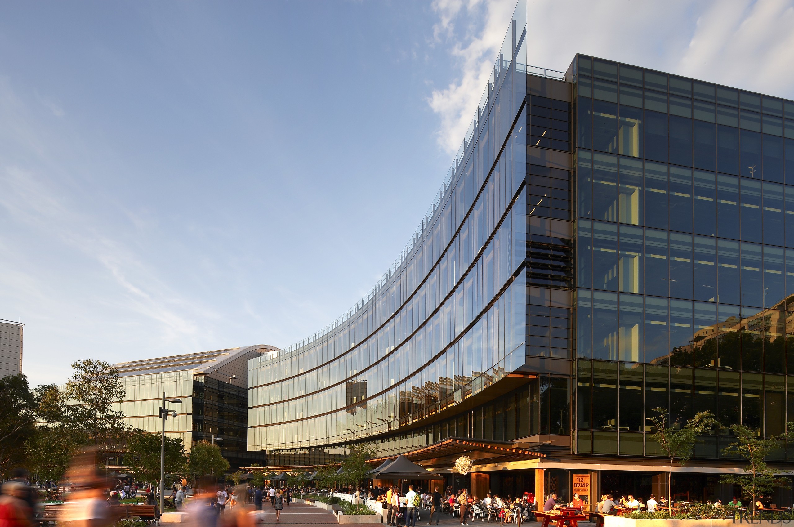 The Darling Quarter in Sydney was developed by architecture, building, city, commercial building, corporate headquarters, daytime, headquarters, landmark, metropolis, metropolitan area, mixed use, reflection, sky, skyscraper, tower block, urban area