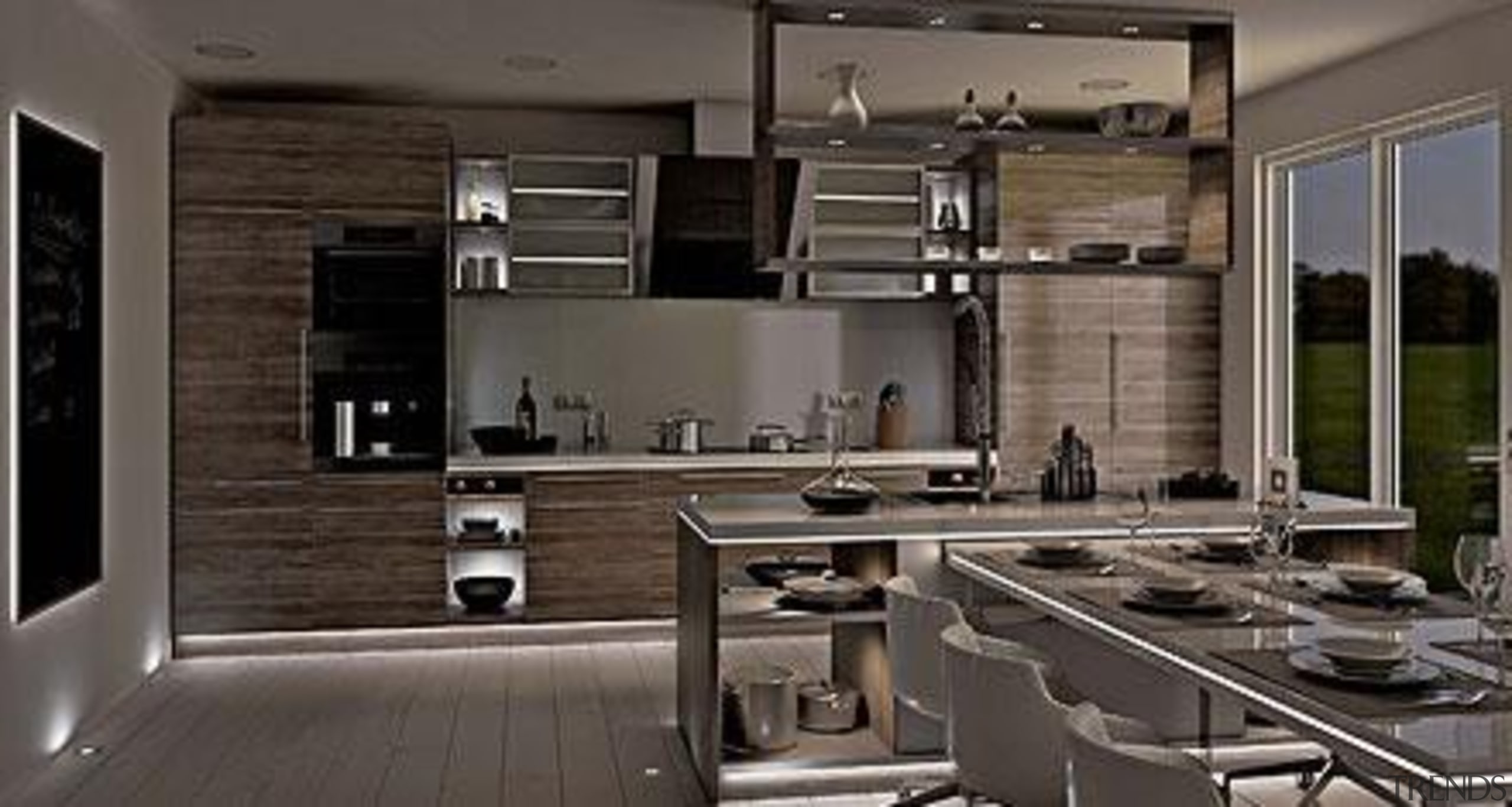 Cooking with light - Magic Lighting - countertop countertop, cuisine classique, interior design, kitchen, gray, black