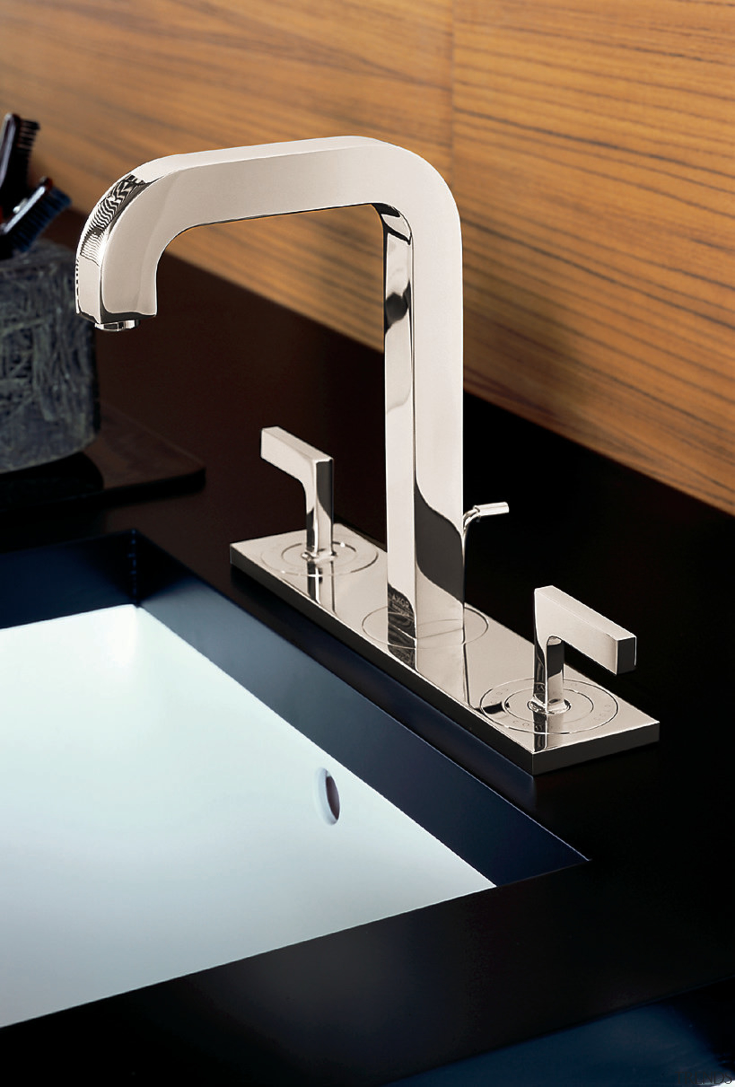 Axor Citterio faucet - Axor Citterio faucet - plumbing fixture, product design, sink, tap, black, white