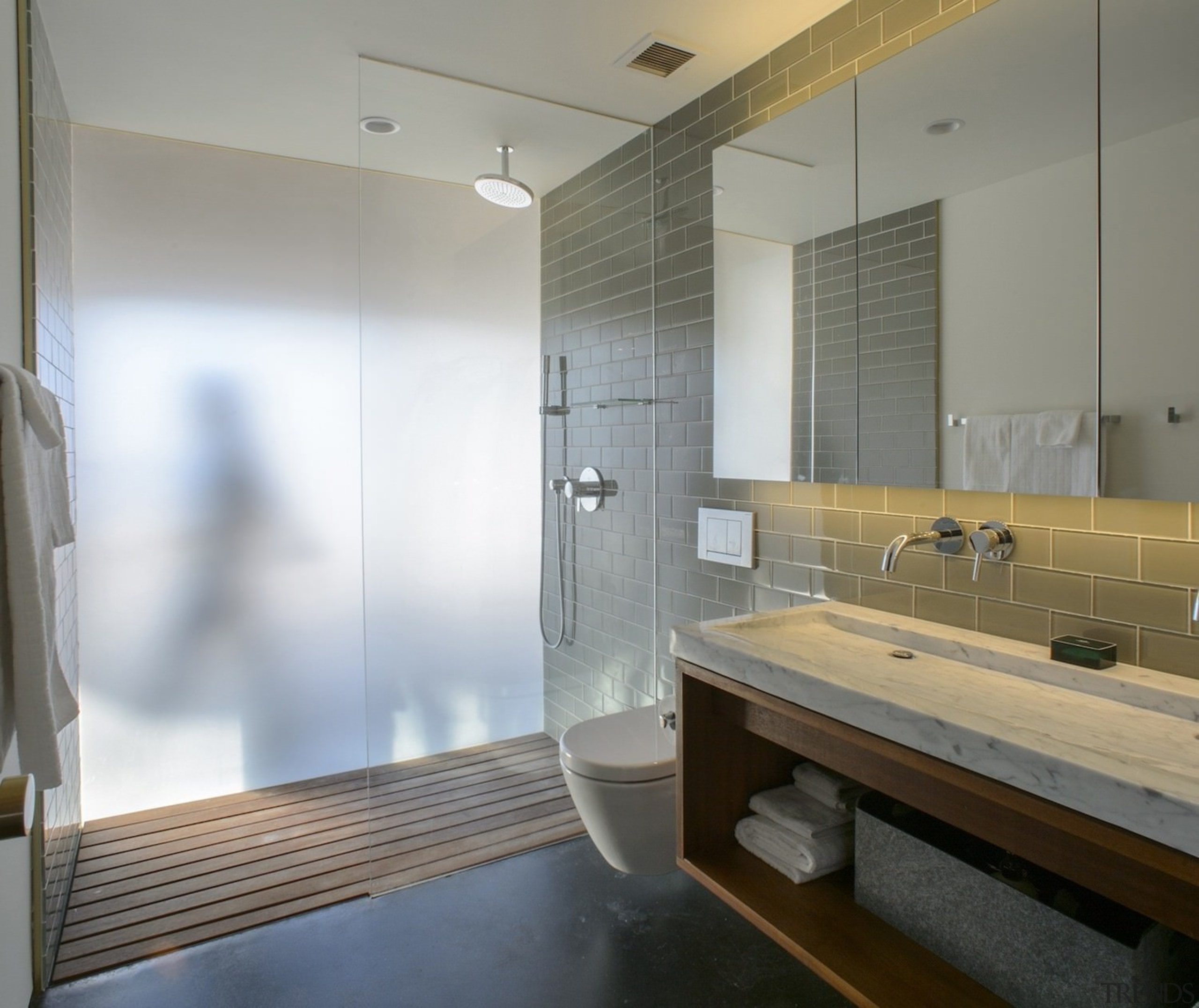 Architect: J.Roc DesignPhotography by James Leng architecture, bathroom, floor, interior design, room, sink, gray