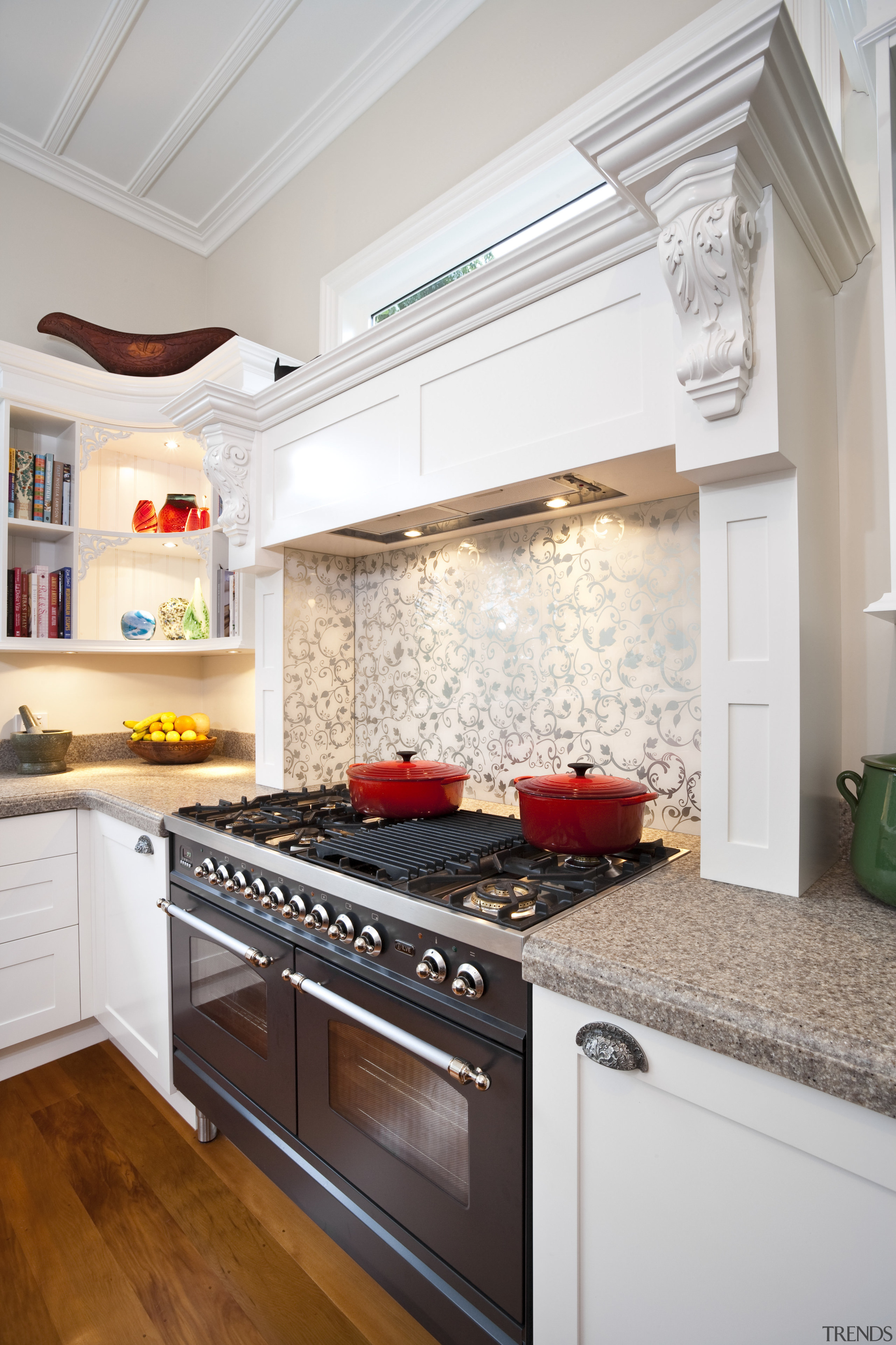 View of a kitchen designed by Nicola Cumming cabinetry, countertop, cuisine classique, floor, home, home appliance, interior design, kitchen, room, white