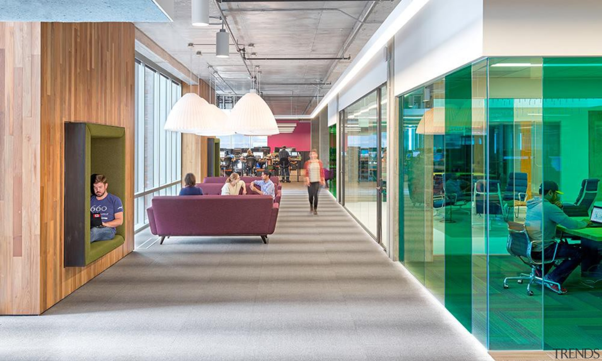 From almost any angle, the visual impact of interior design, lobby, real estate, gray