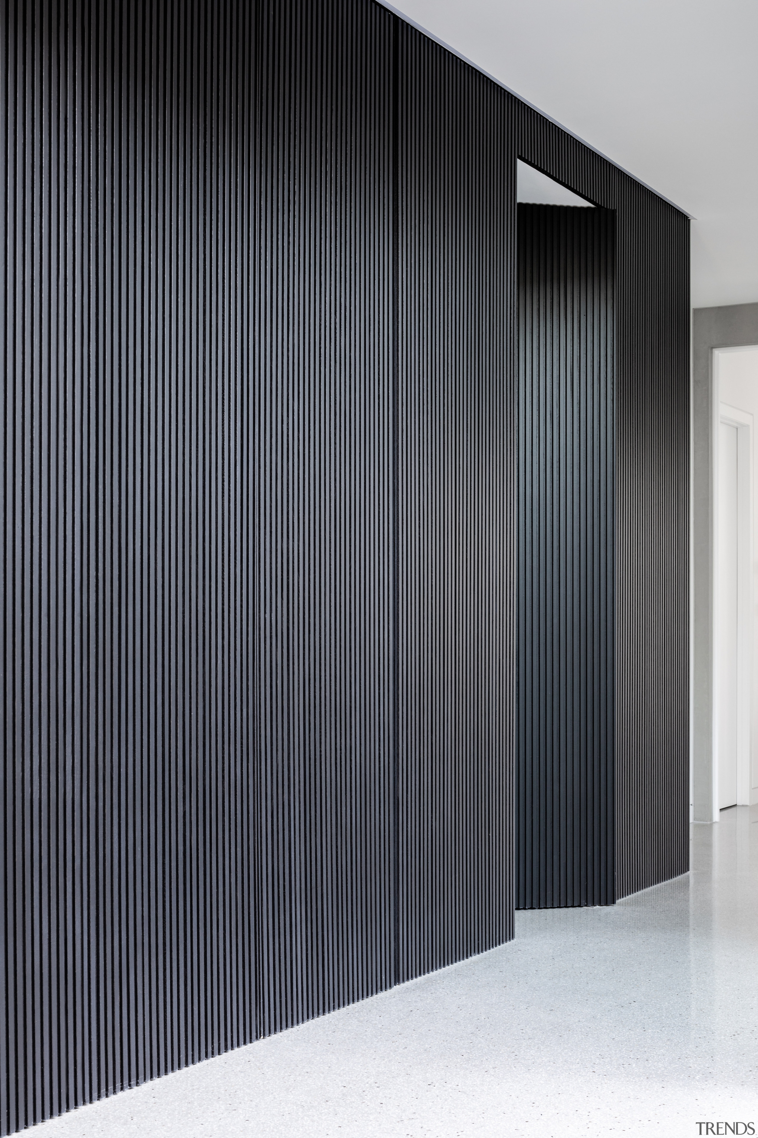 Blackened timber battens add character, creating feature walls 
