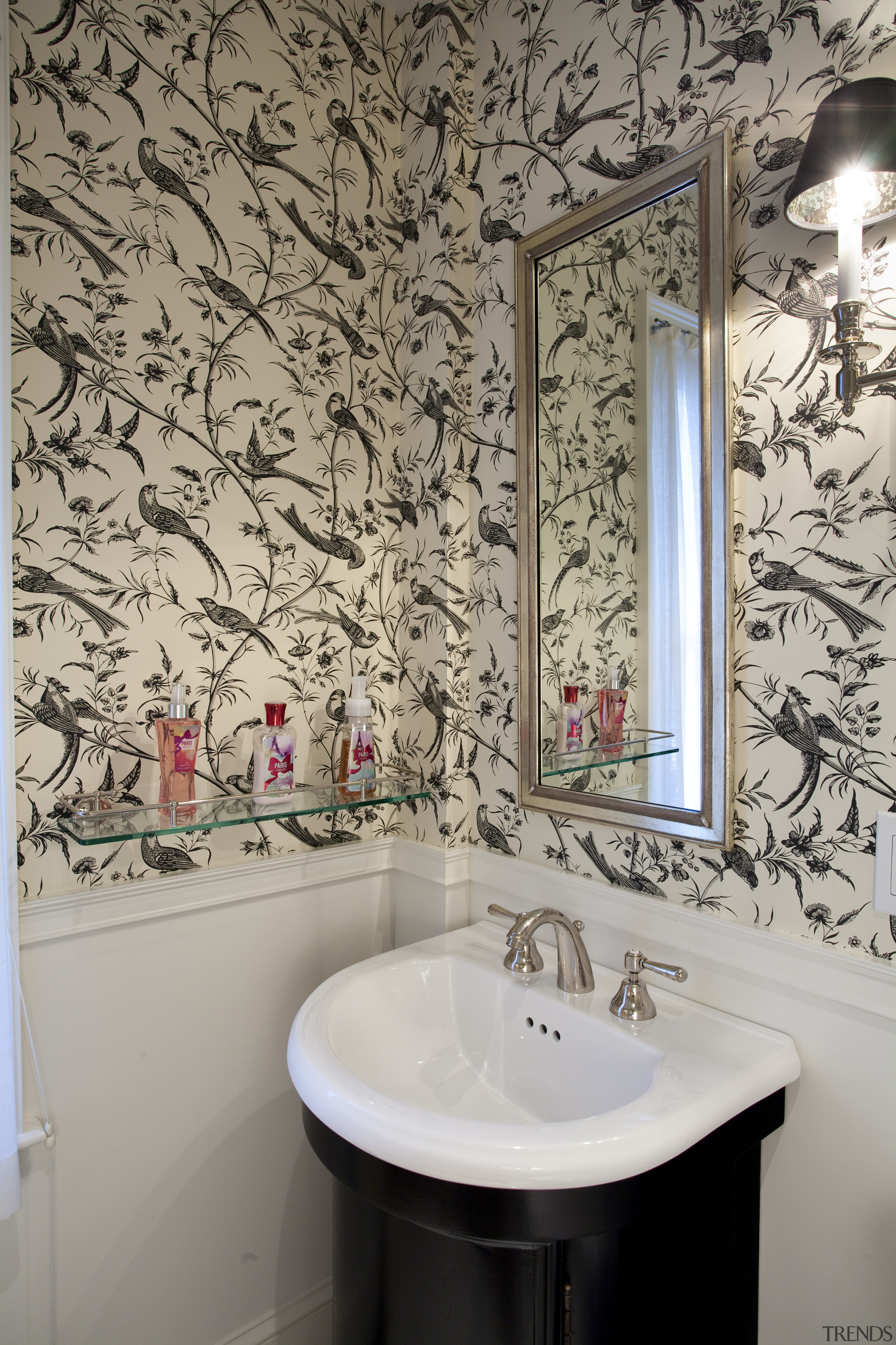 powder room aesthetic with touches of vibrancy and bathroom, ceramic, home, interior design, room, tile, wall, gray