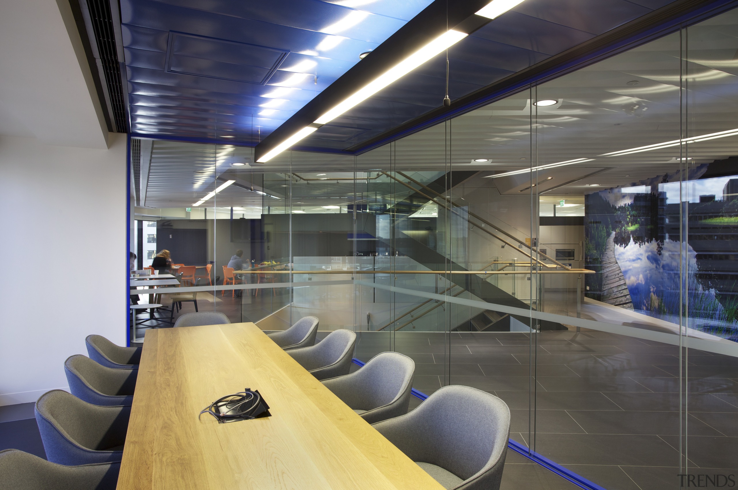 The ANZ Centre refurbishment was undertaken by Warren architecture, glass, interior design, gray