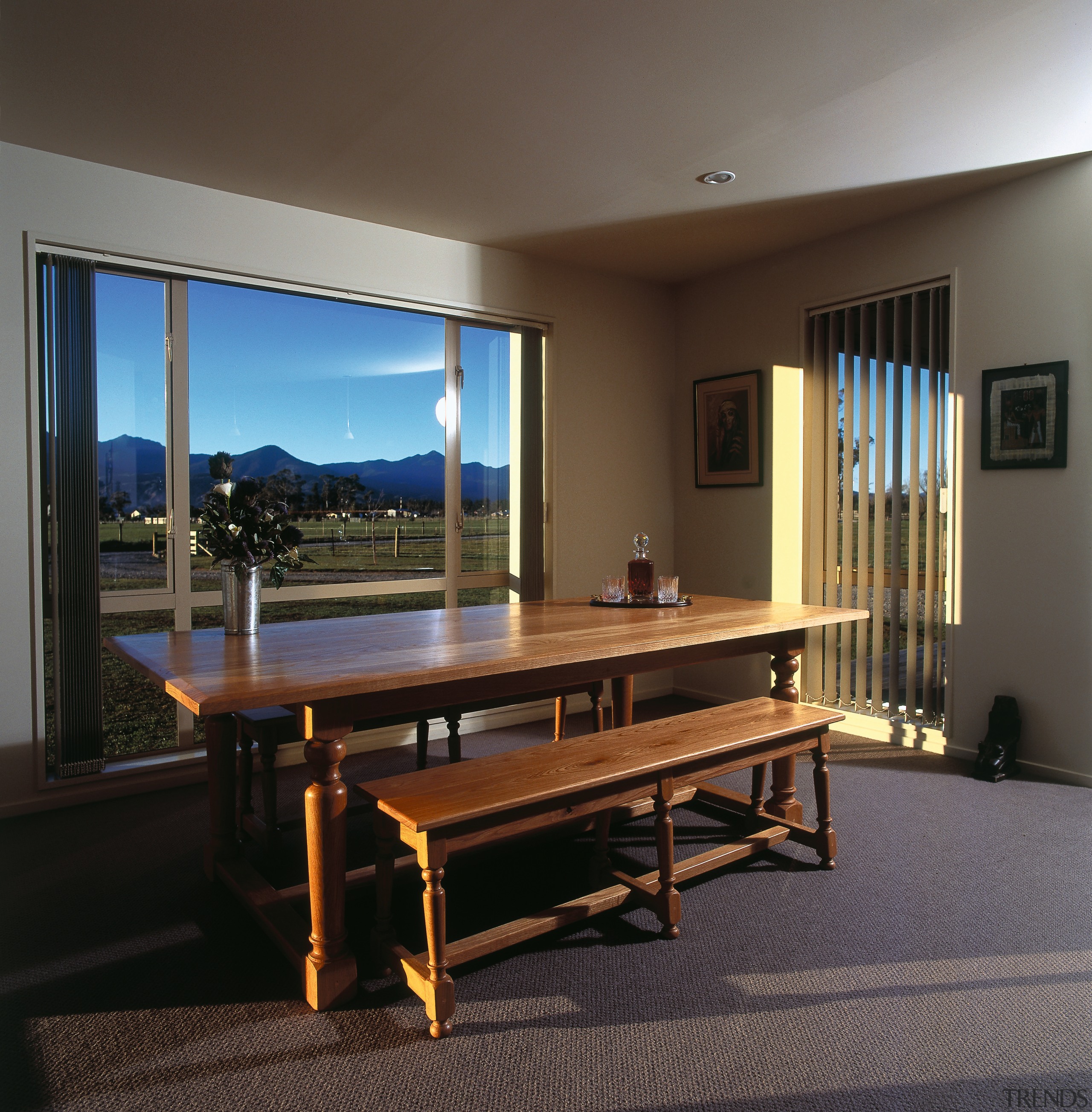 A view of some dining furniture from James architecture, floor, flooring, furniture, house, interior design, real estate, recreation room, room, table, window, black, gray