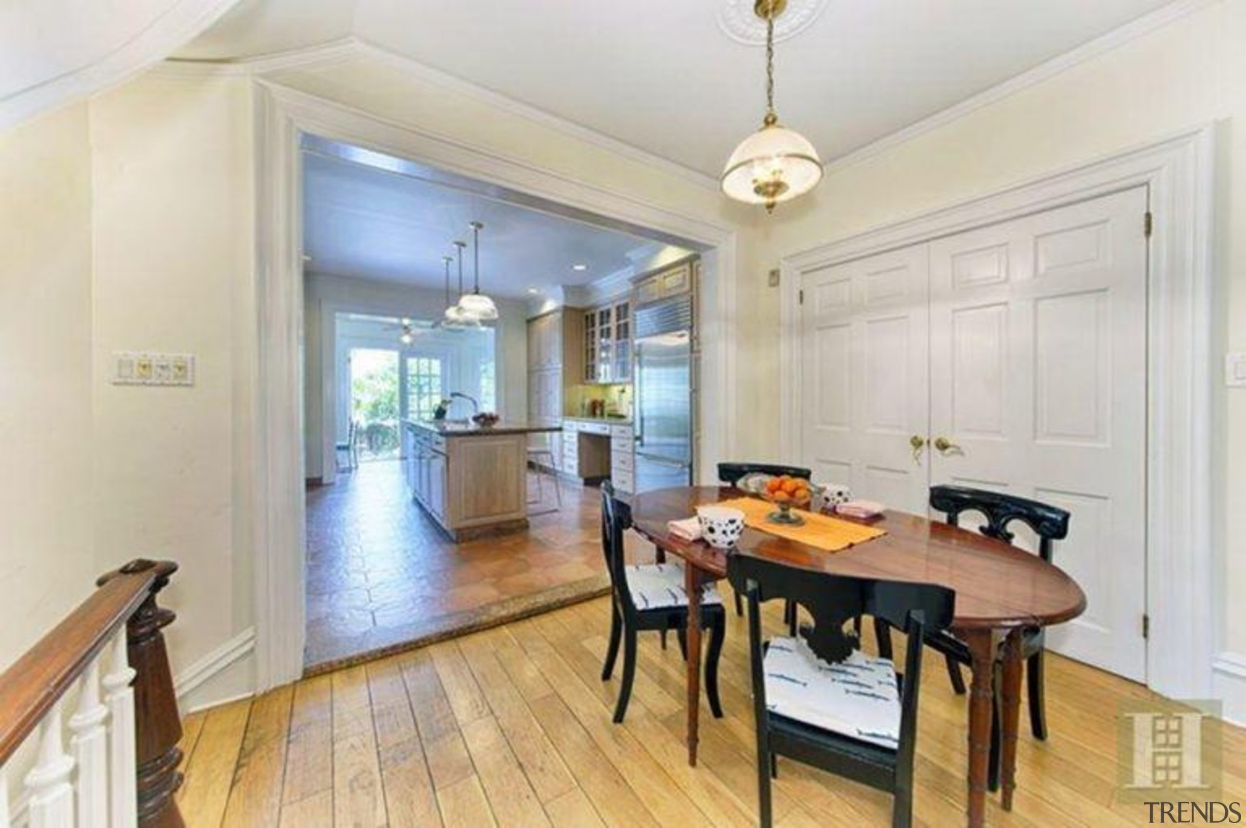 Original story from Trulia ceiling, dining room, floor, flooring, hardwood, interior design, property, real estate, room, gray