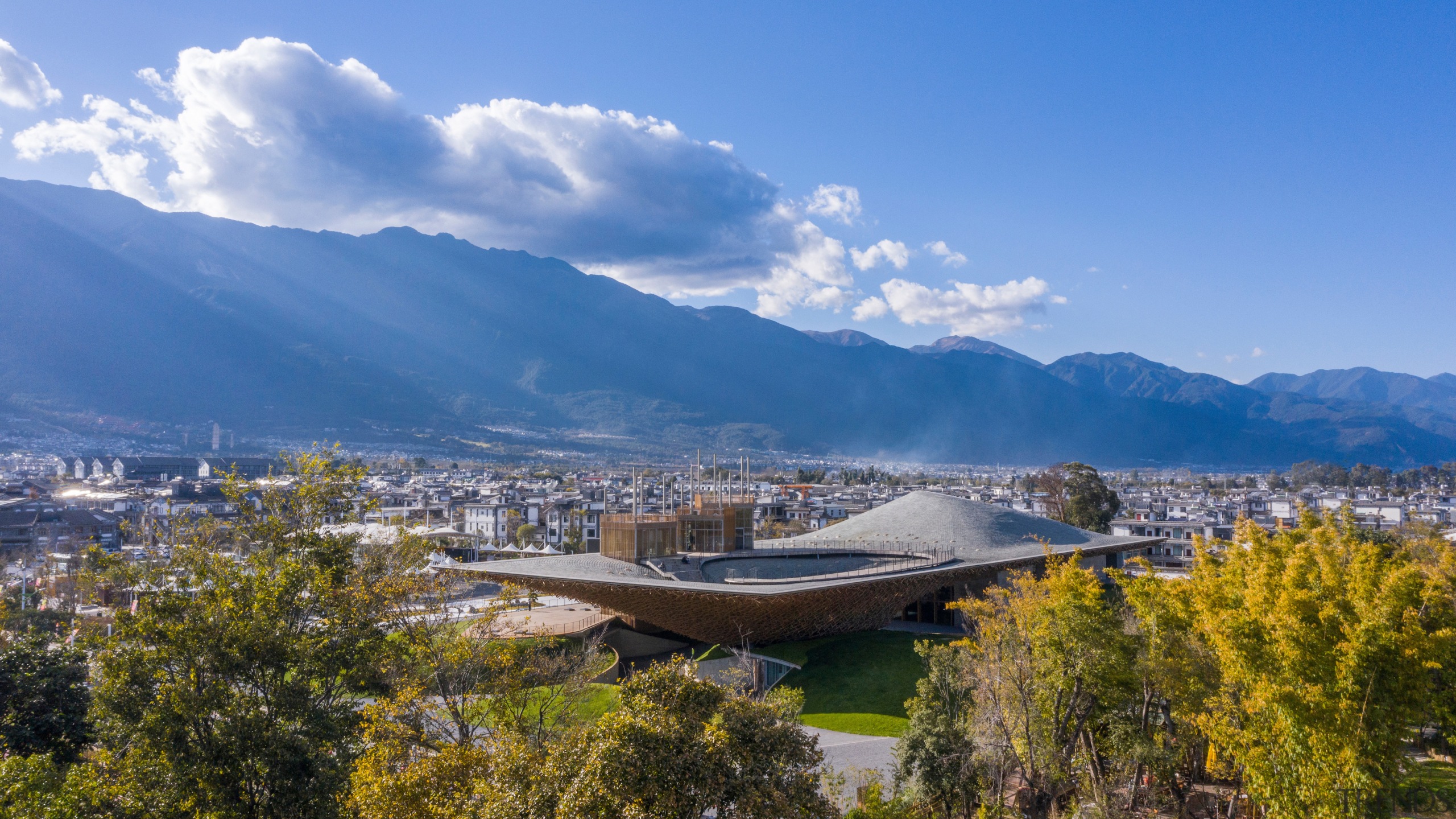 Aerial view of the new performing arts centre. 