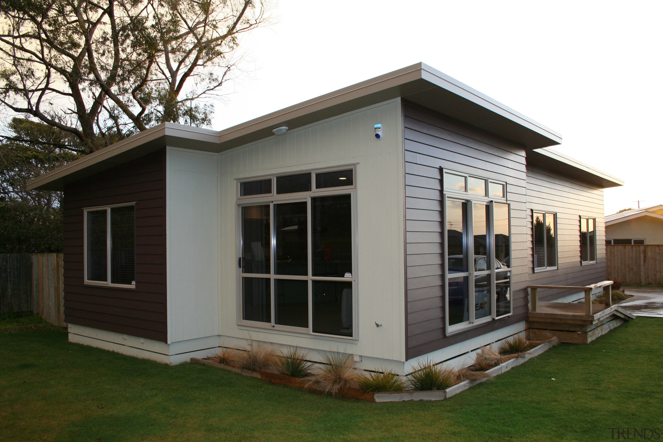 A1 Homes Beach Series house designed for coastal cottage, facade, home, house, property, real estate, shed, siding, window, brown