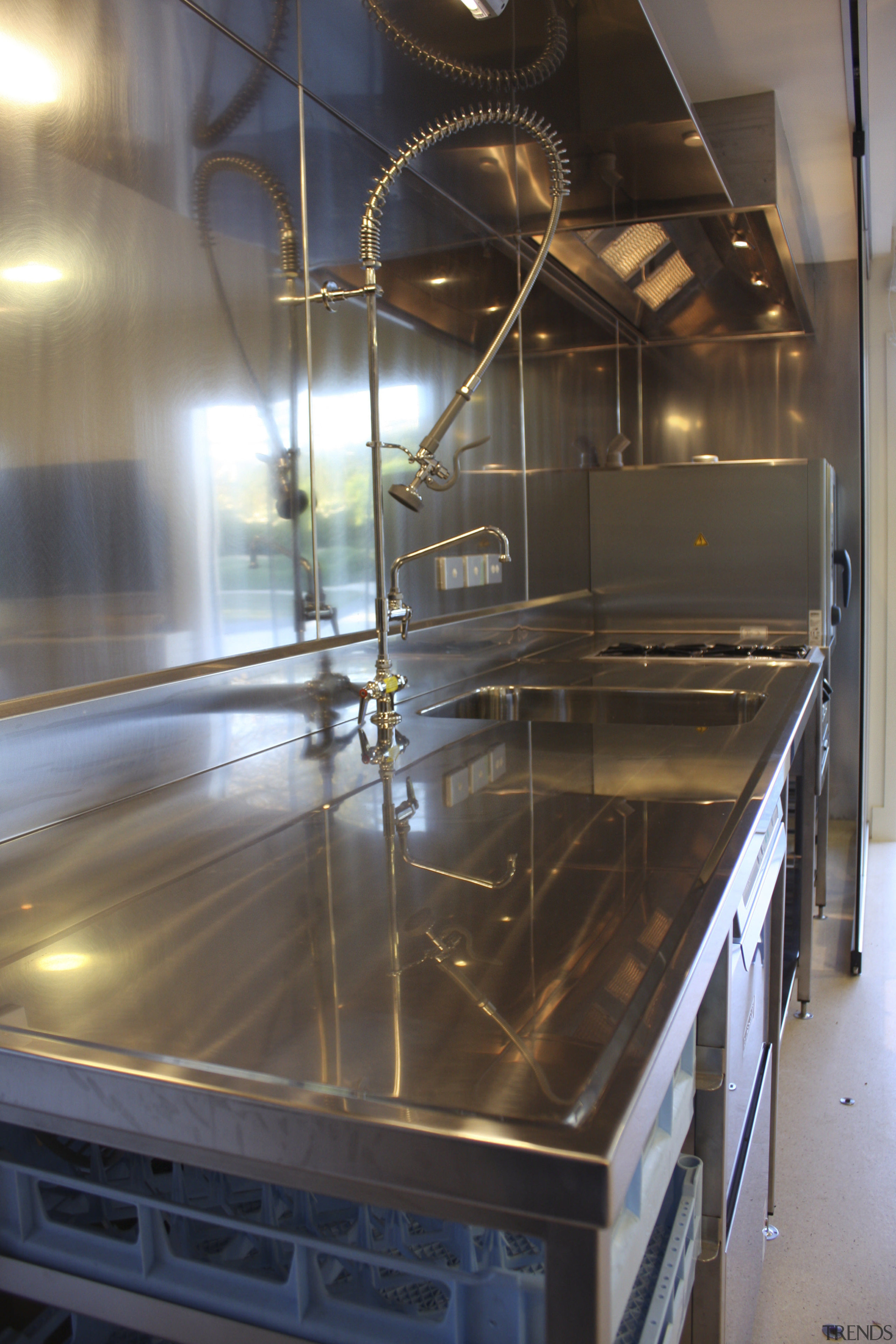 Burns &amp; Ferrall specialises in commercial kitchen manufacture countertop, glass, interior design, kitchen, room, black, gray