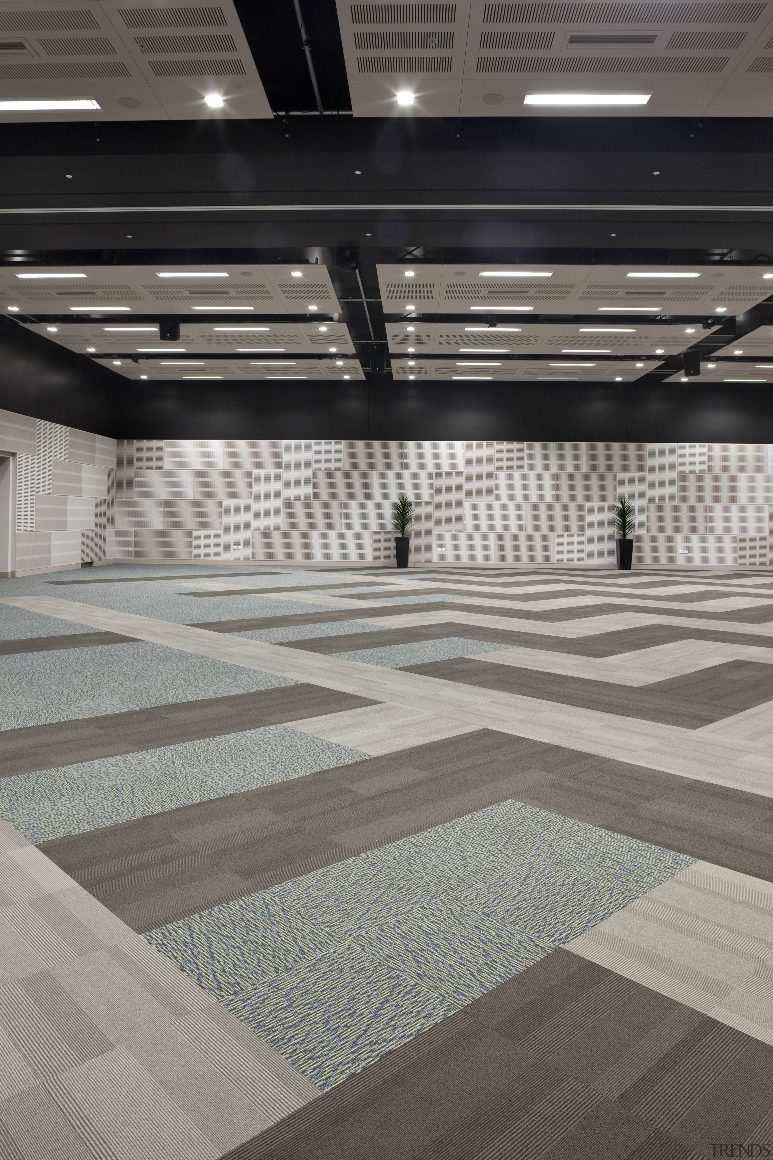 View of the interior at Claudlands Arena Hamilton, architecture, daylighting, floor, flooring, interior design, line, structure, tile, wood, gray