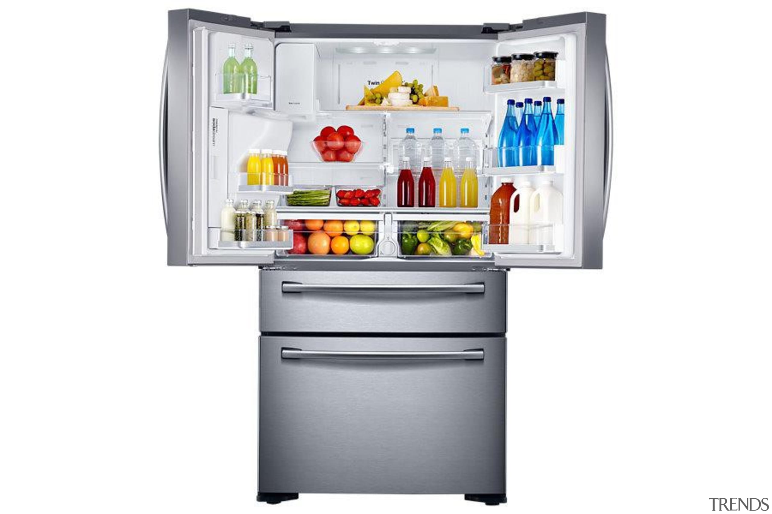 Refrigerator – French door – SRF679SWLSThe new Samsung home appliance, kitchen appliance, major appliance, product, refrigerator, white