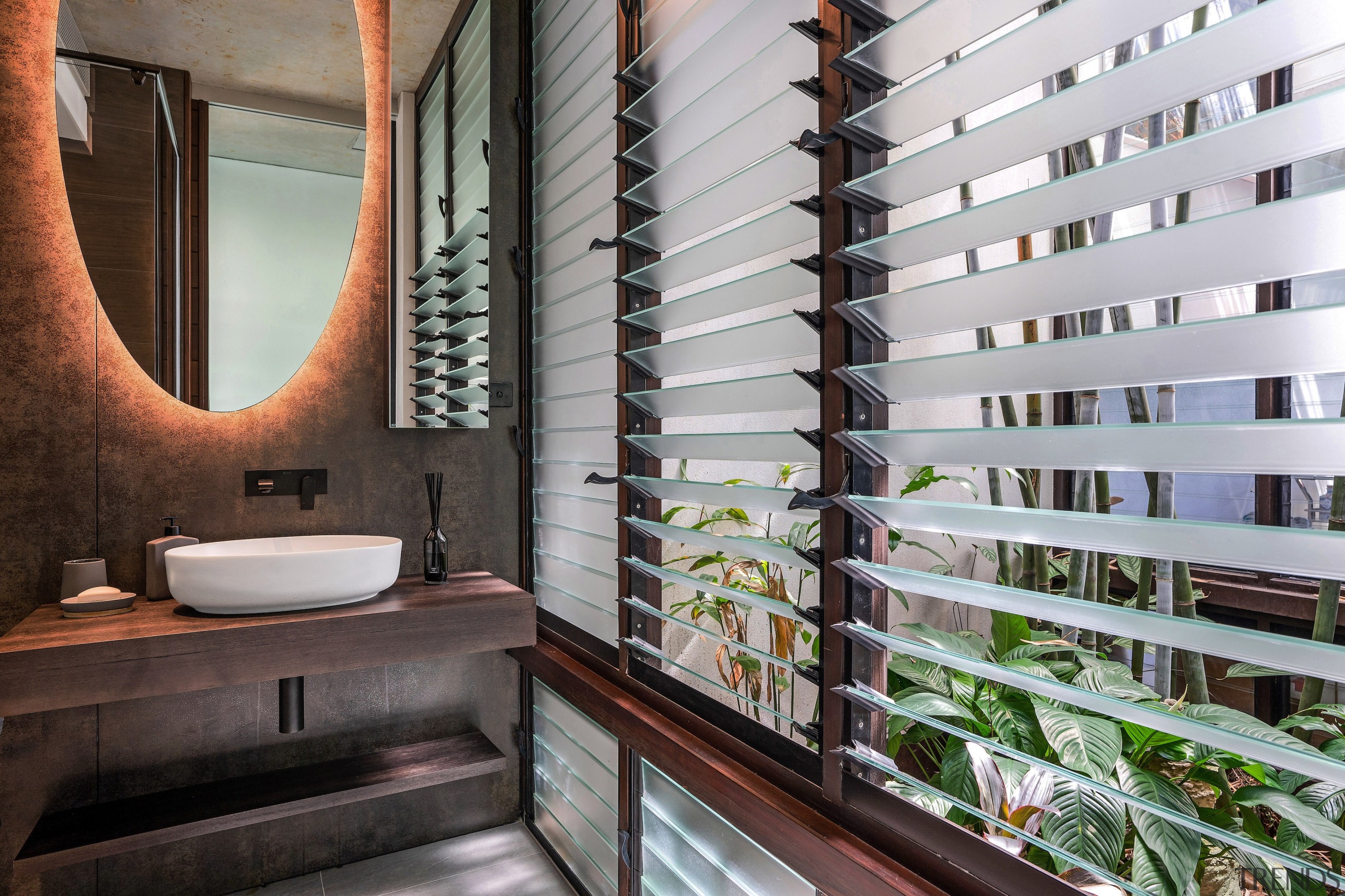 Glass shutters provide air, natural light and also 