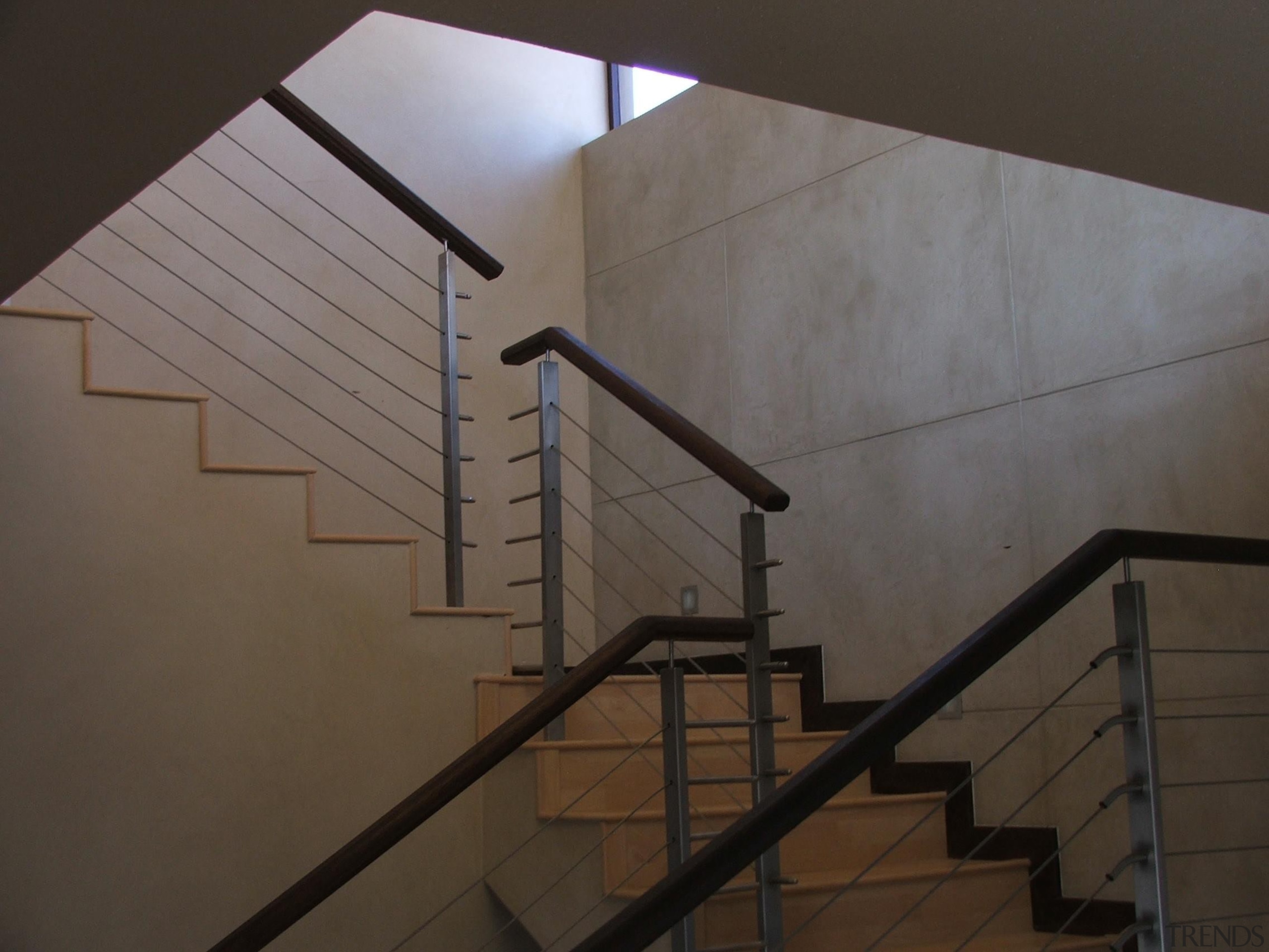 overlay 46.jpg - overlay_46.jpg - angle | architecture angle, architecture, daylighting, glass, handrail, line, stairs, wall, wood, black, gray